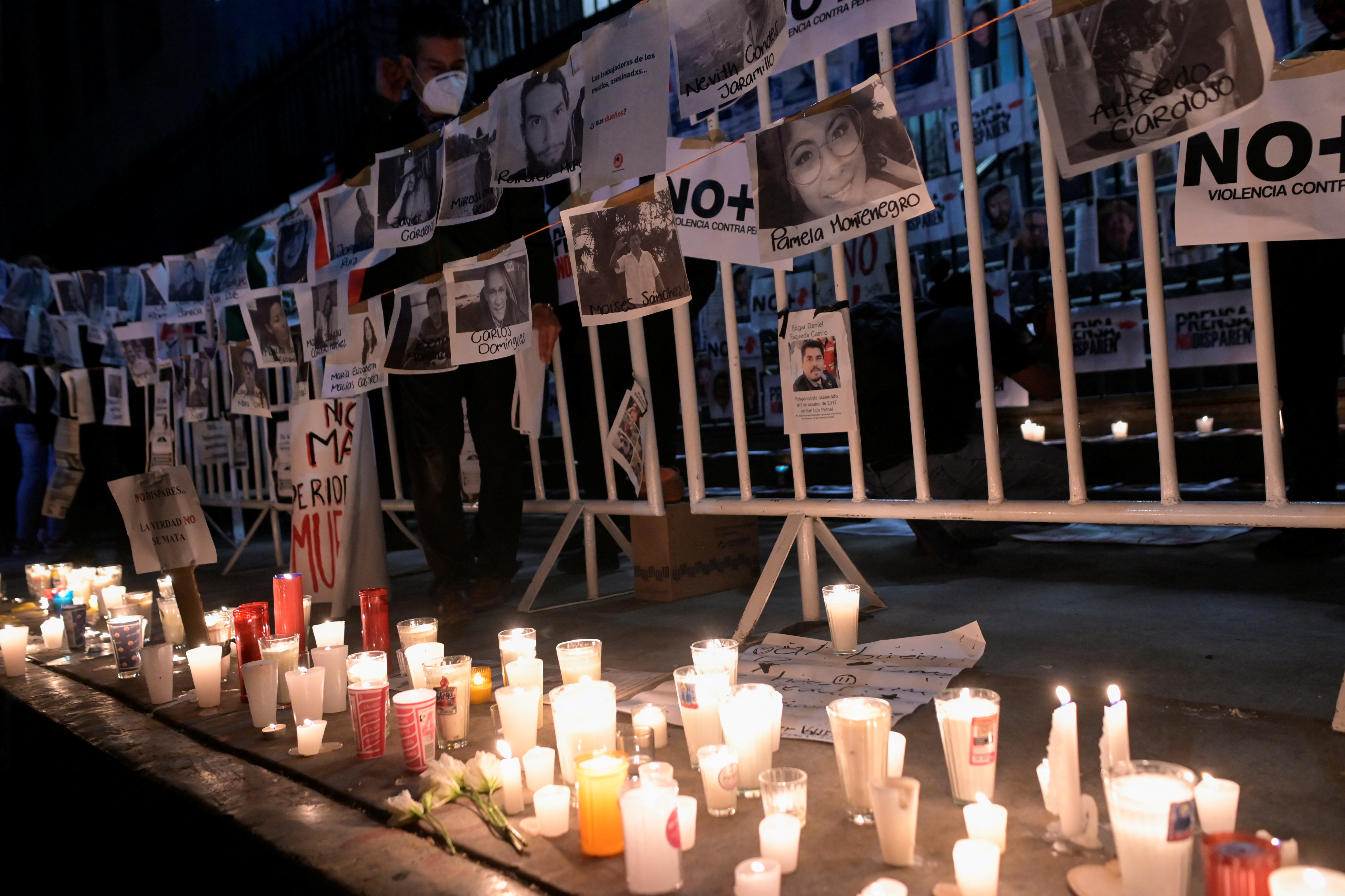 Candles placed at a vigil