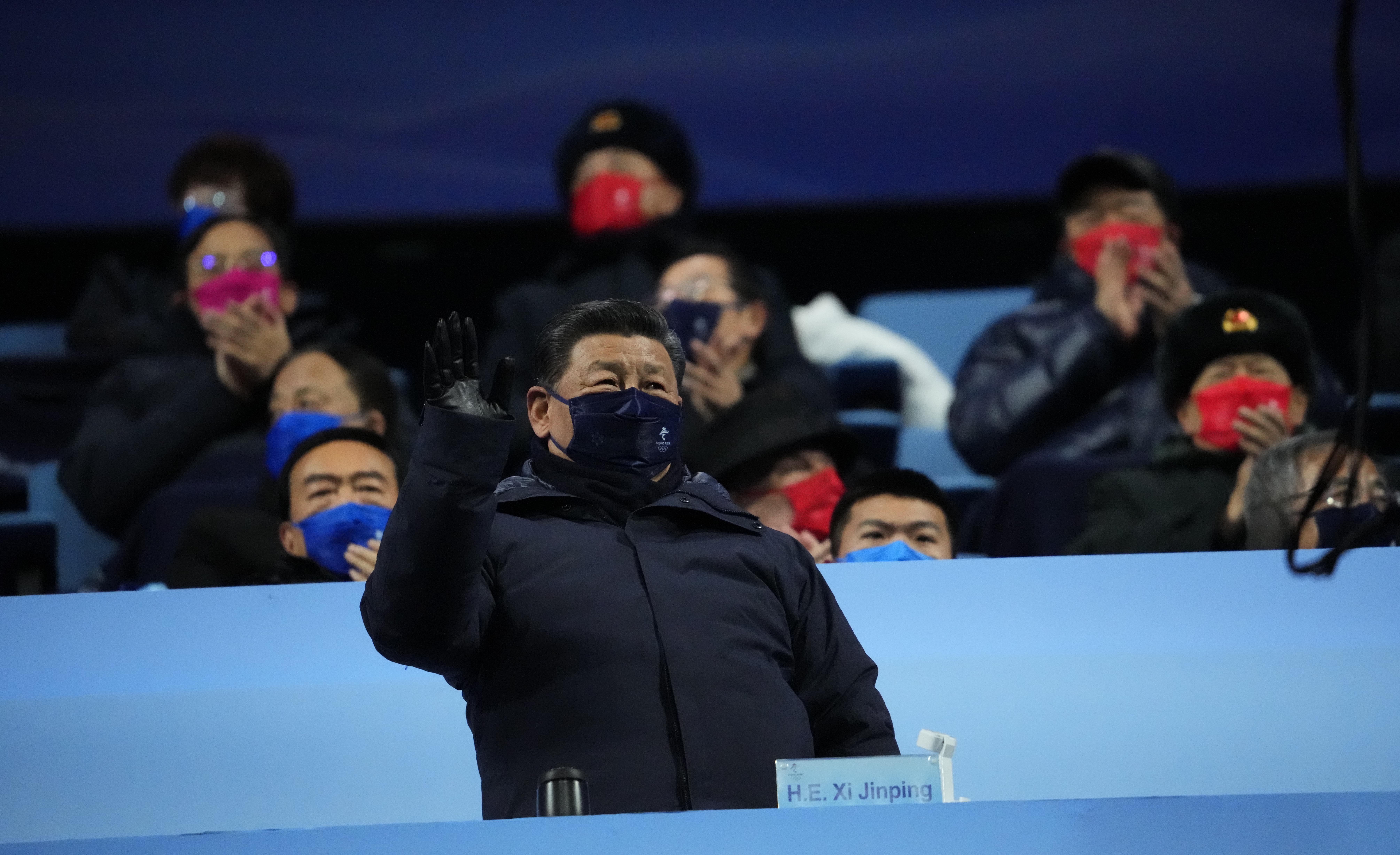 China president Xi Jinping is introduced during the Opening Ceremony of the Beijing 2022 Winter Olympic Games at Beijing National