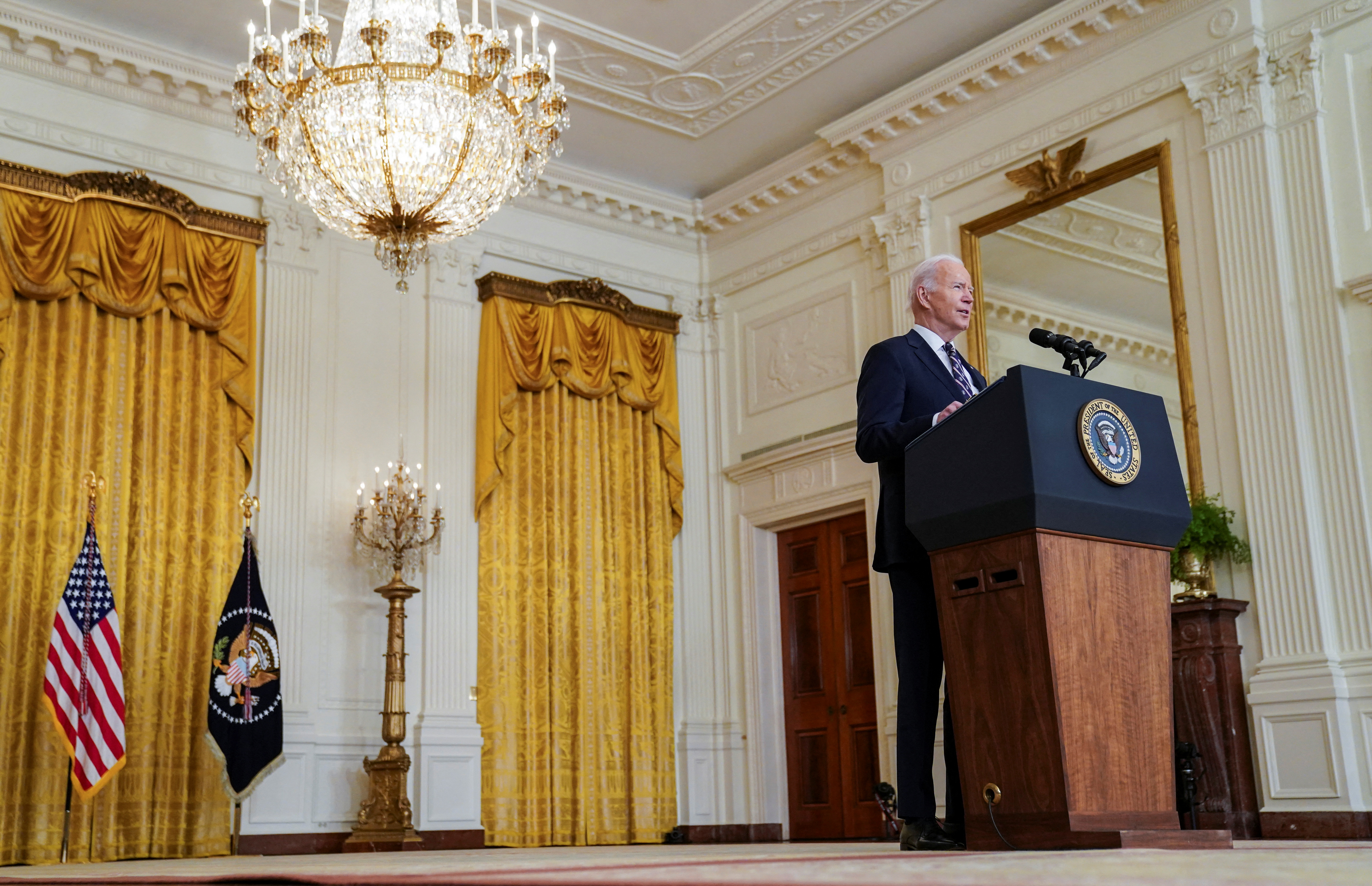 ‘If Russia goes further with this invasion, we stand prepared to go further as with sanctions,’ Biden said
