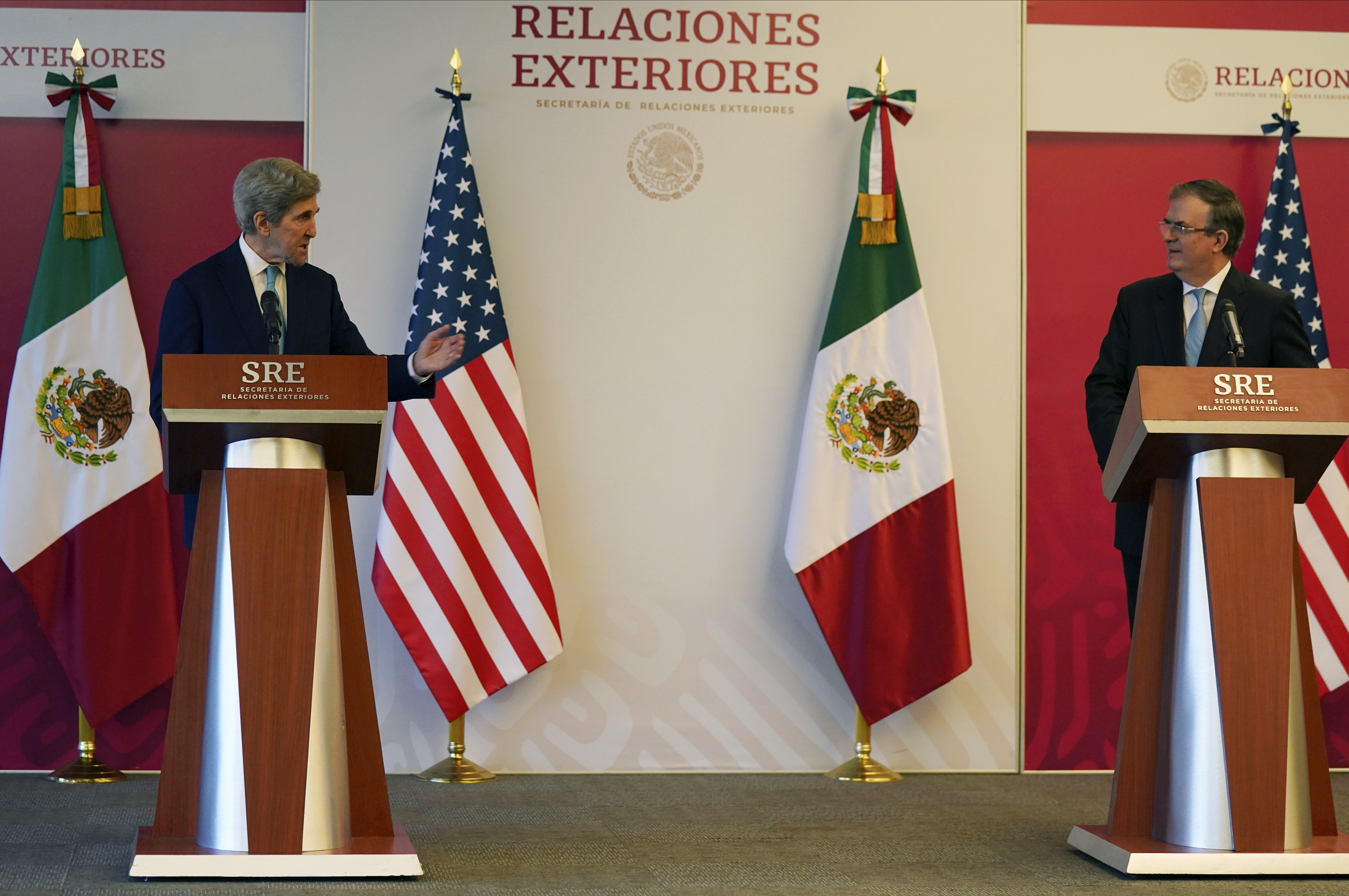 US climate envoy John Kerry met with Mexican Foreign Minister Marcelo Ebrard in Mexico City, Mexico