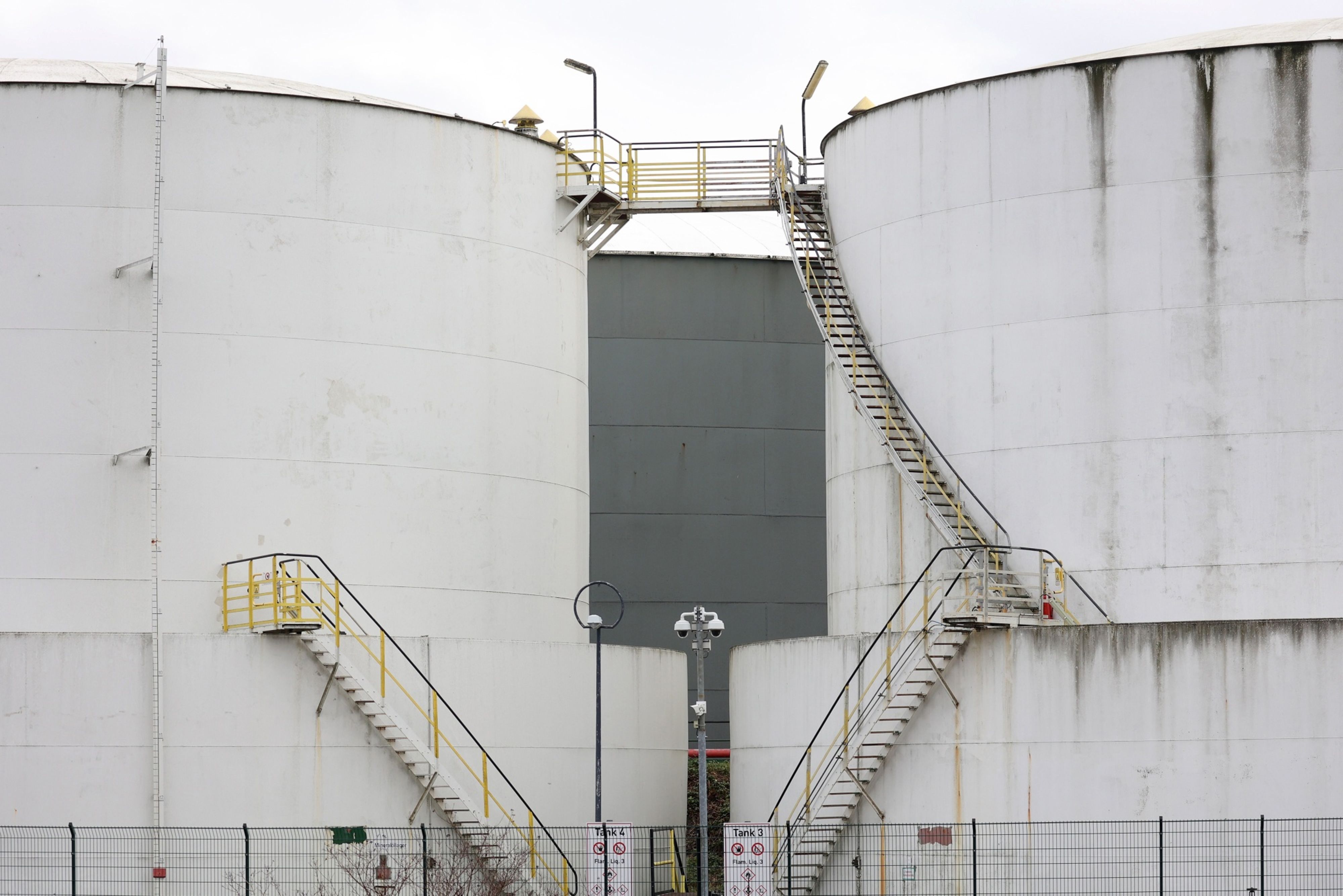 Storage tanks at the Oiltanking Deutschland tank farm in Berlin, Germany,