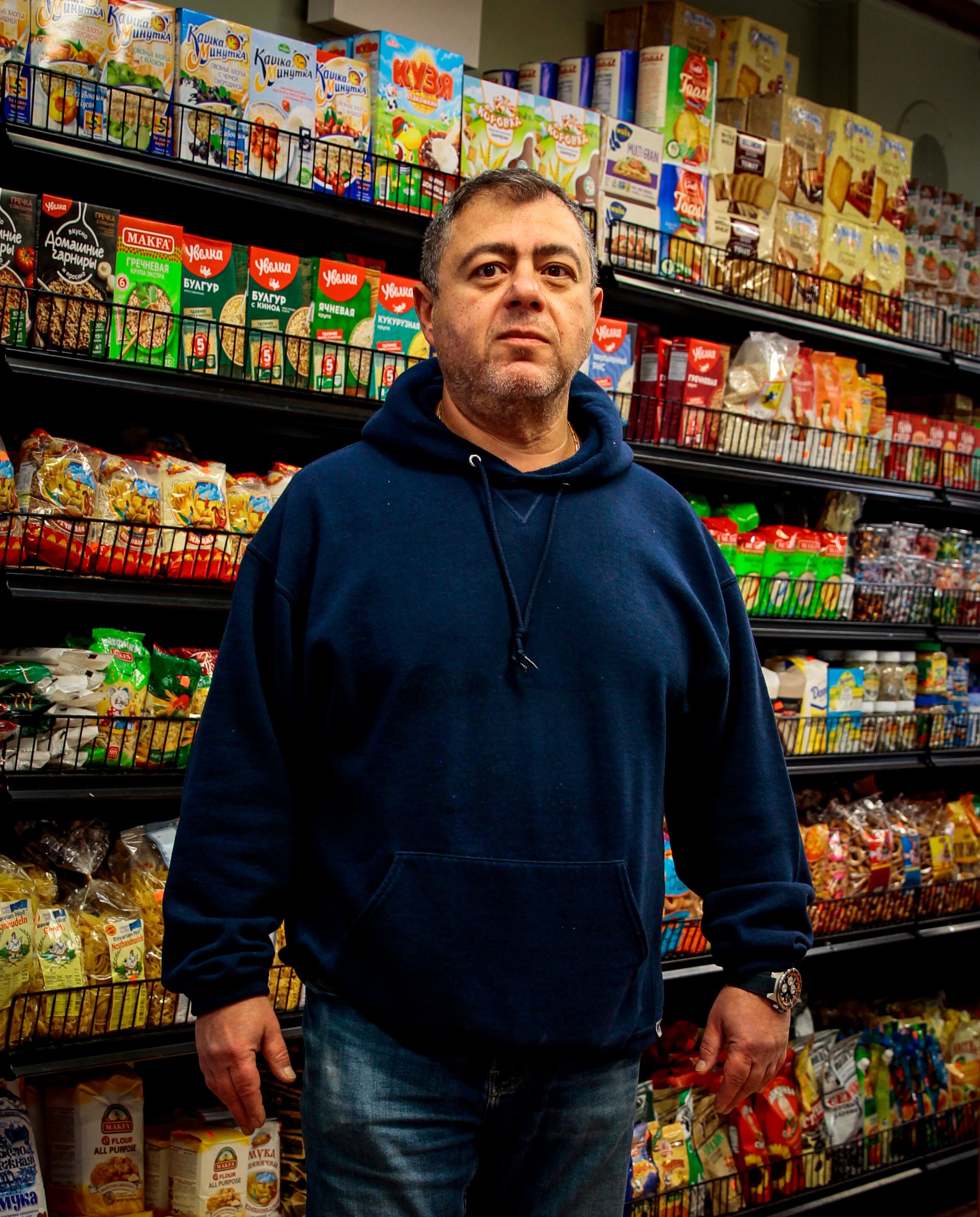 Bobby Rakhman, 51, the owner of the former “Taste of Russia” delicatessen in Brighton Beach. Originally from Odesa, he grew up in this Brooklyn neighborhood.