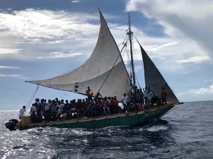 Earlier this month, a wooden boat carrying 300 Haitians grounded in shallow water off the Florida coast