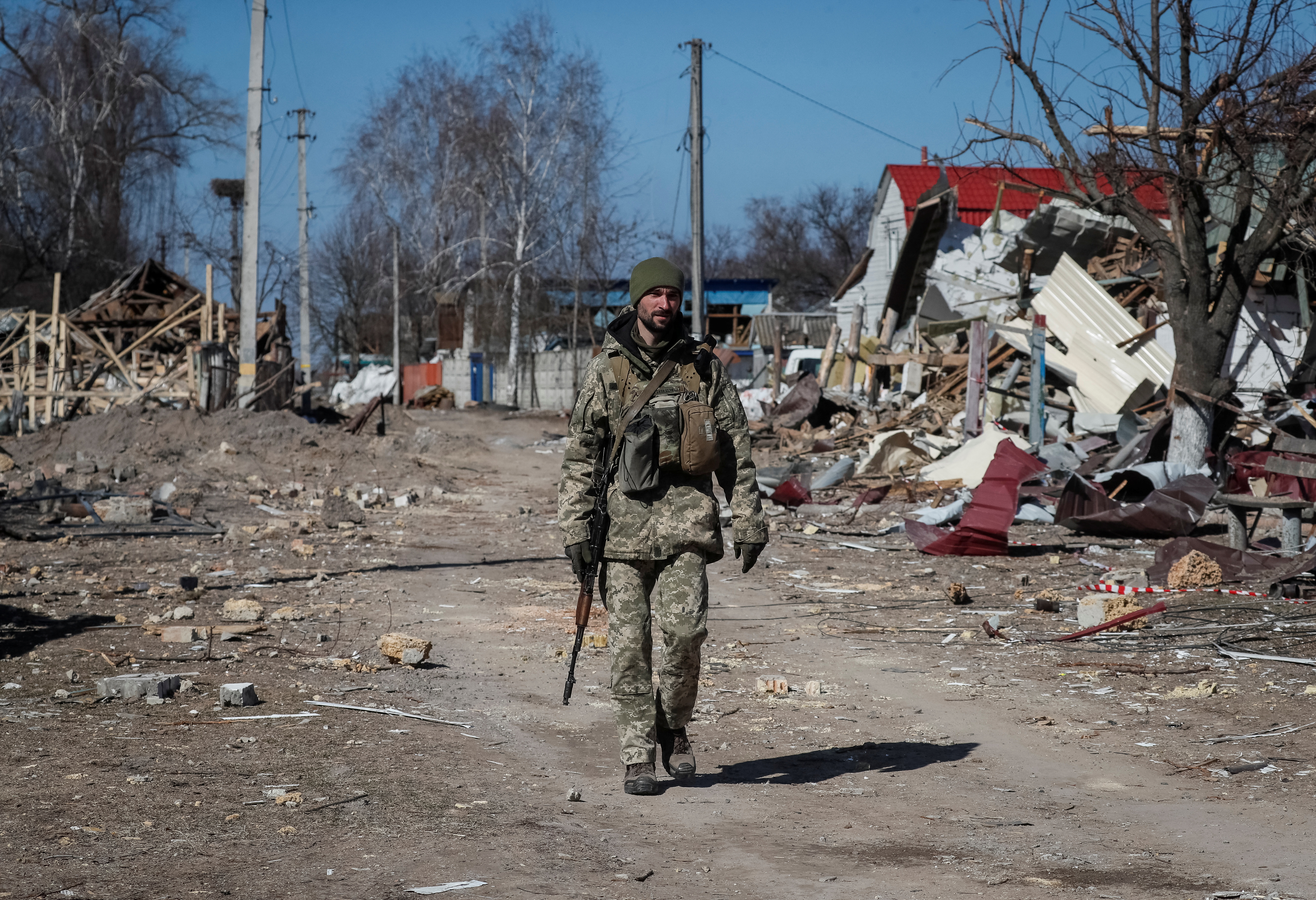 A Ukrainian servicemember