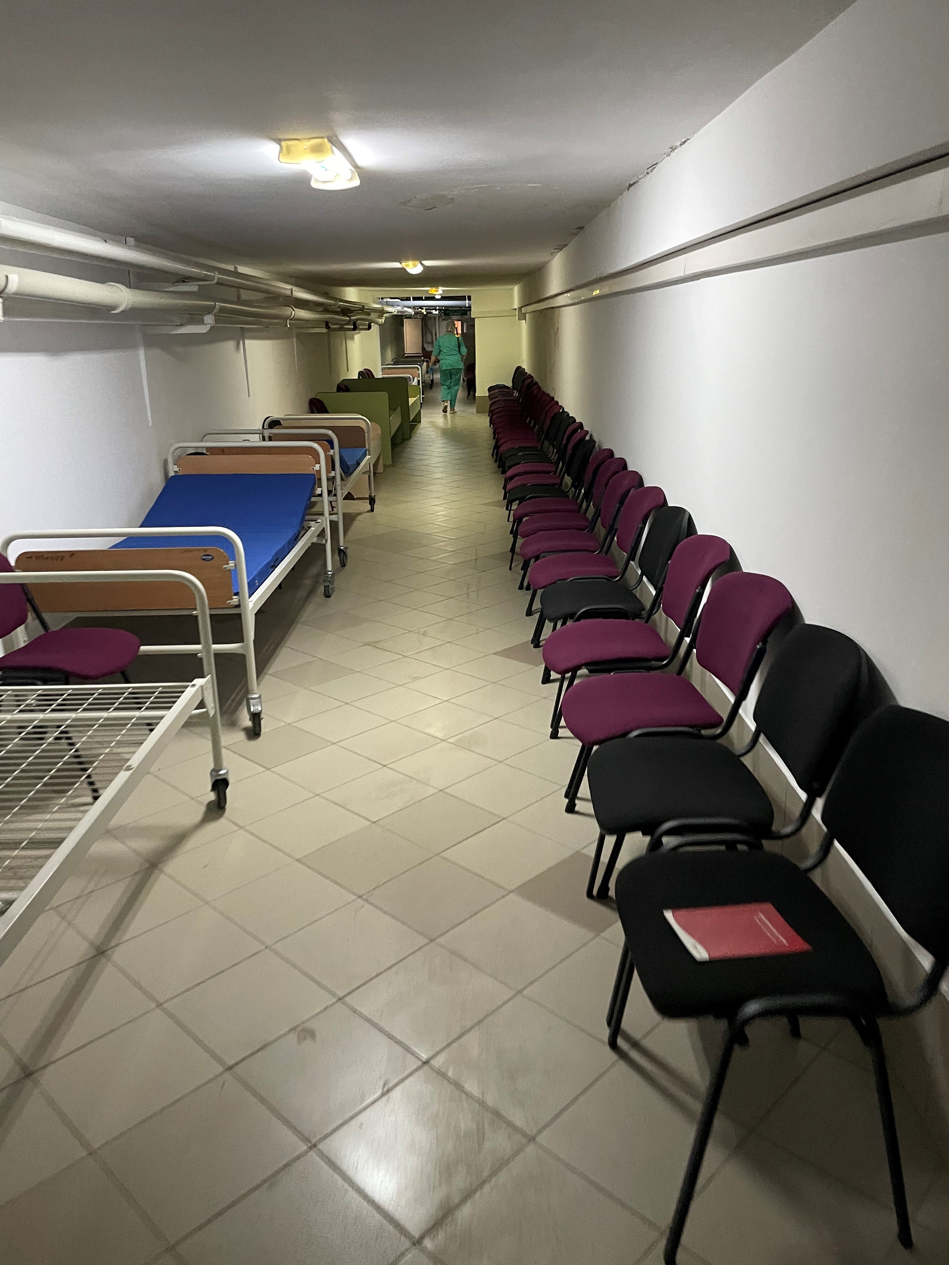 The basement of the hospital where Dr Fishchuk works has been prepared to receive people injured in the conflict [Photo courtesy of Roman Fishchuk]