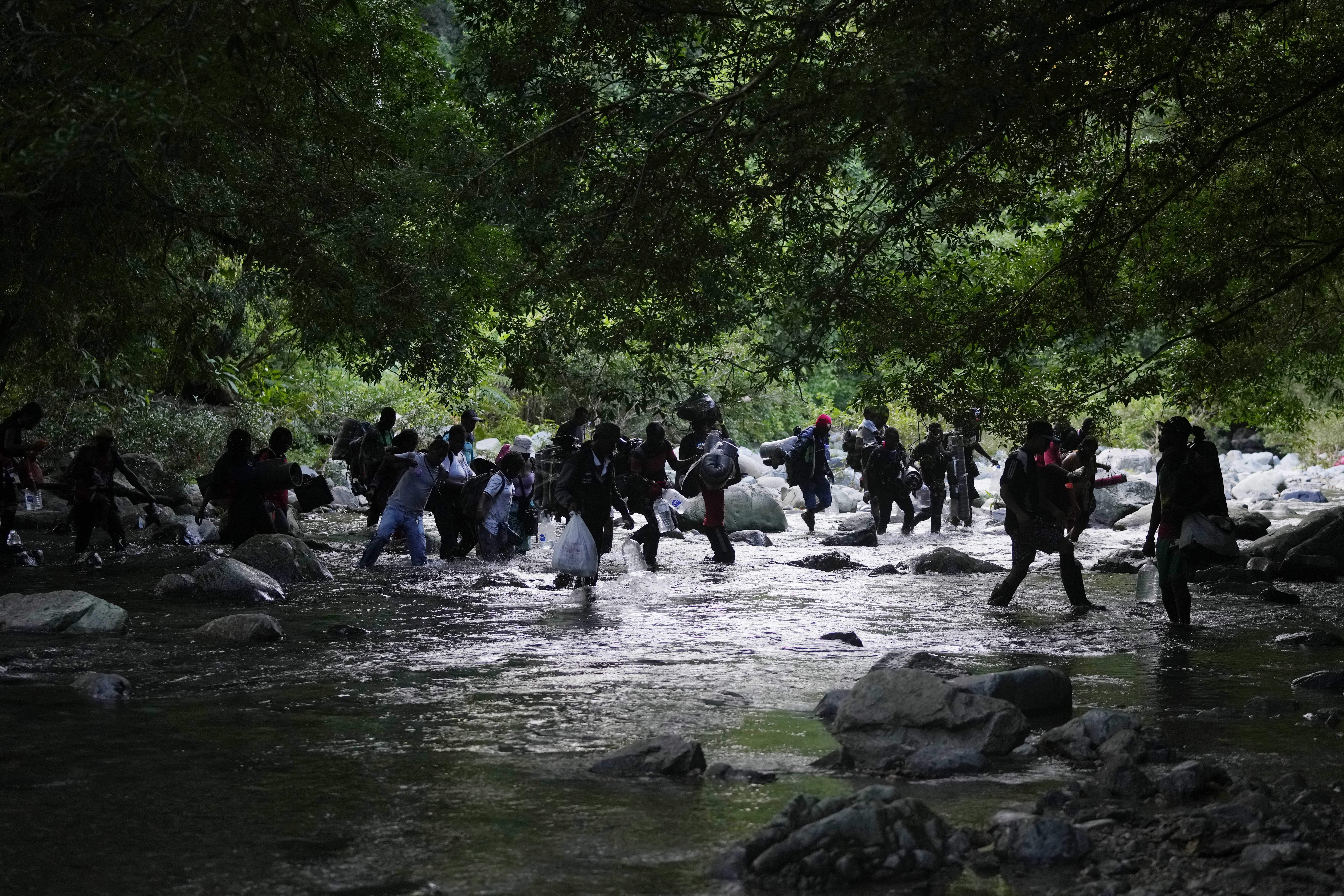Migrants going through Darien Gap