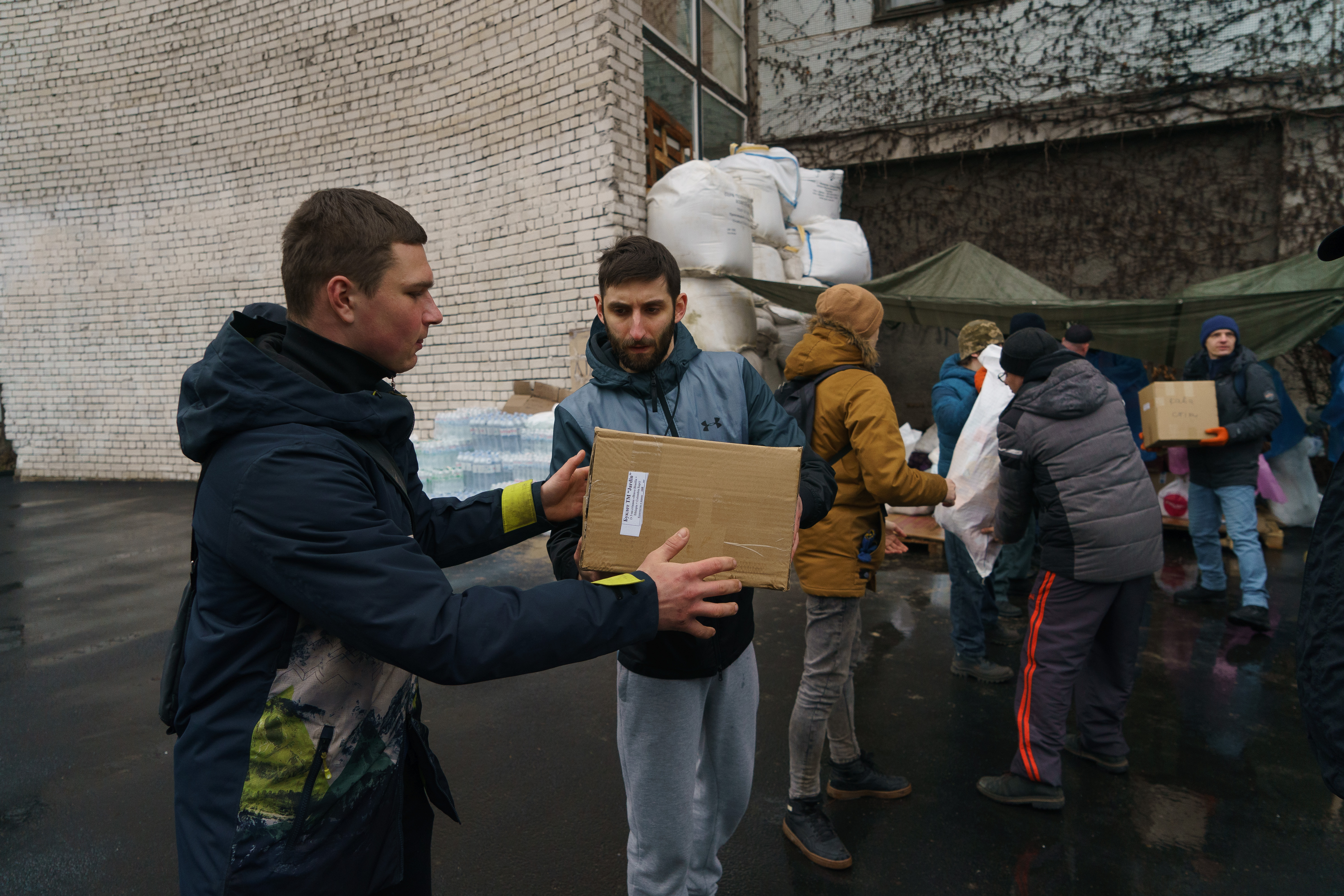 David volunteering in Dnipro