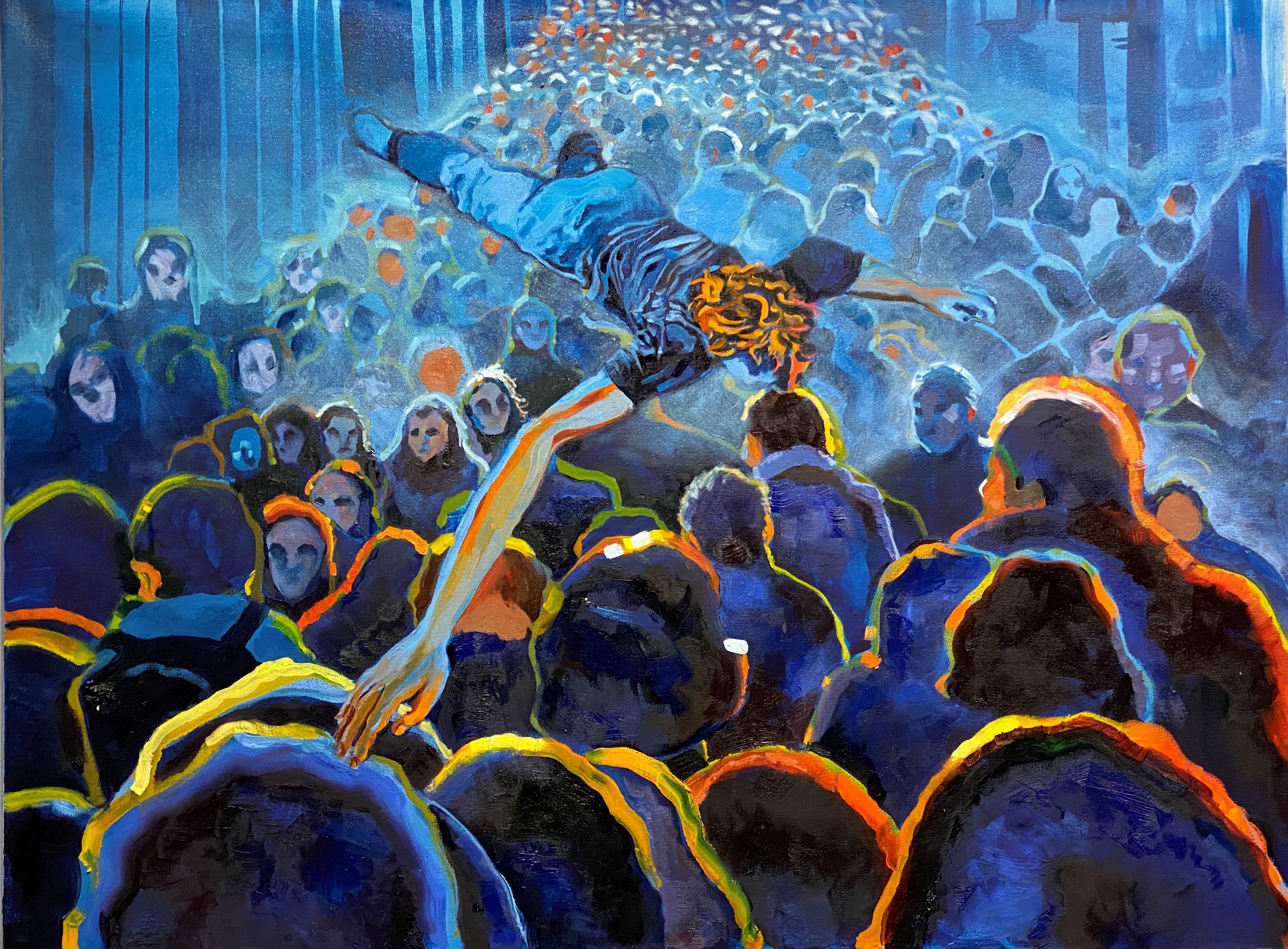 Drawing of a crowd of people