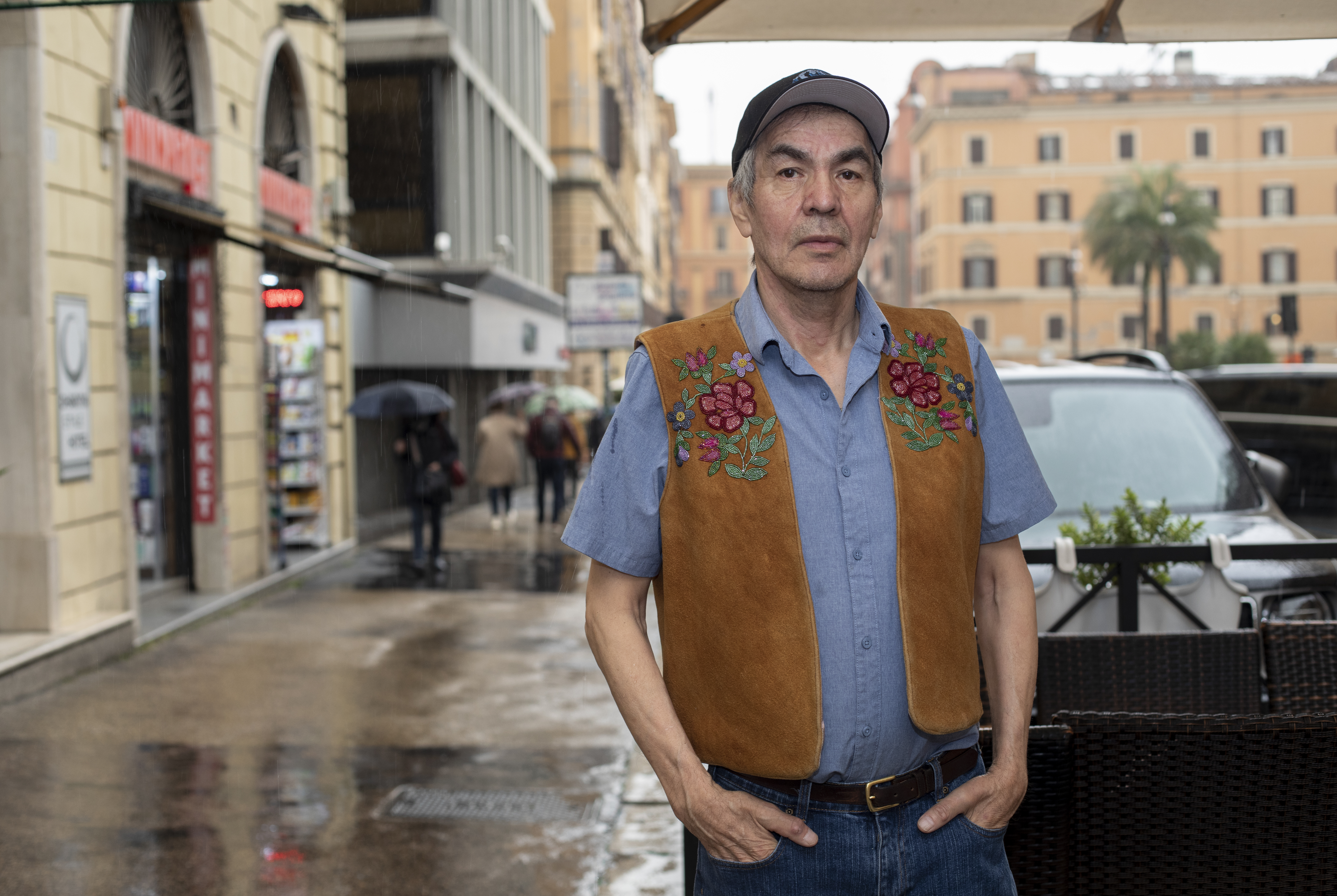 Former Dene Nation National Chief Norman Yakeleya in Rome, Italy on March 30, 2022