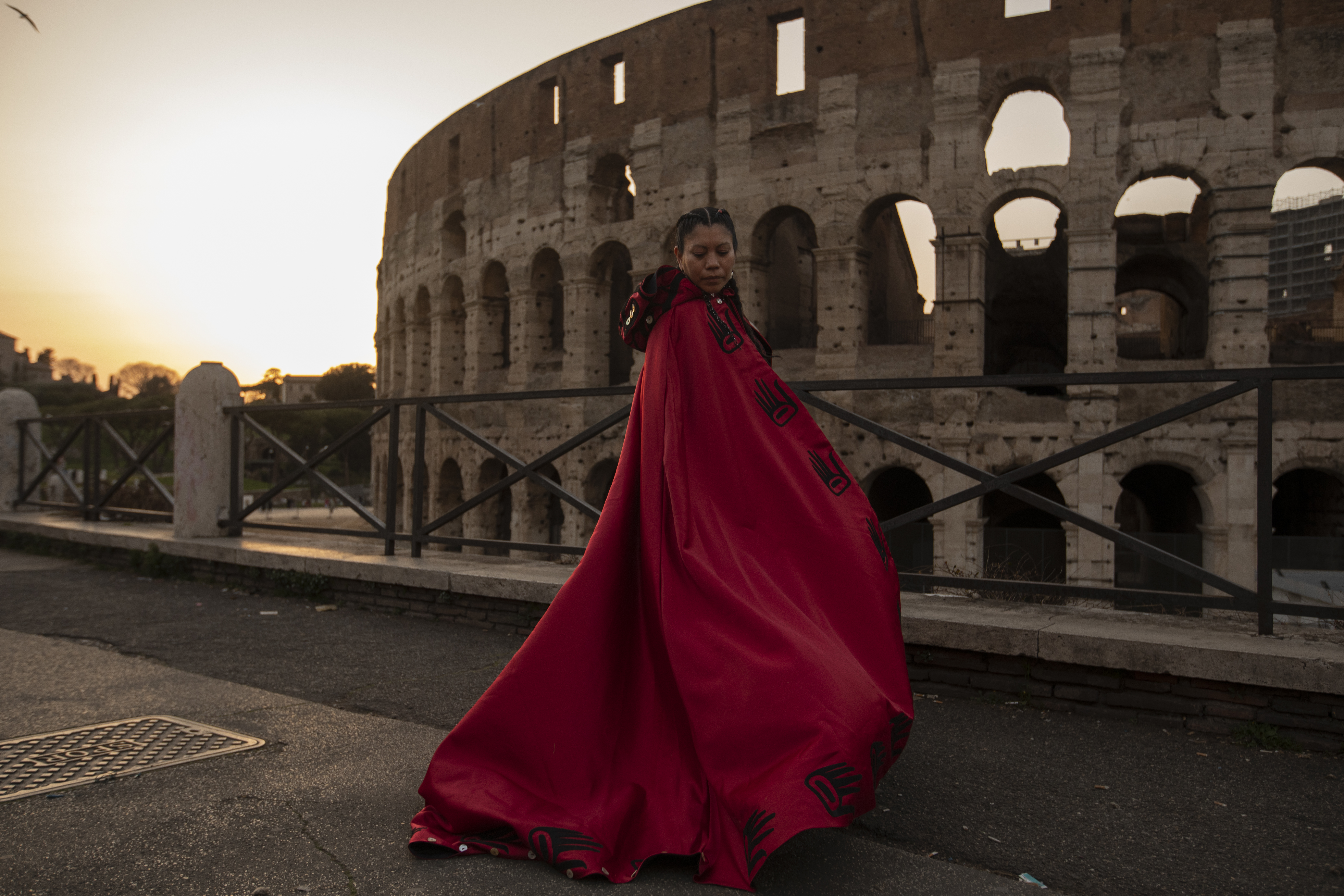 Lorelei Williams at the Colosseum in Rome, Italy on Monday, March 28, 2022