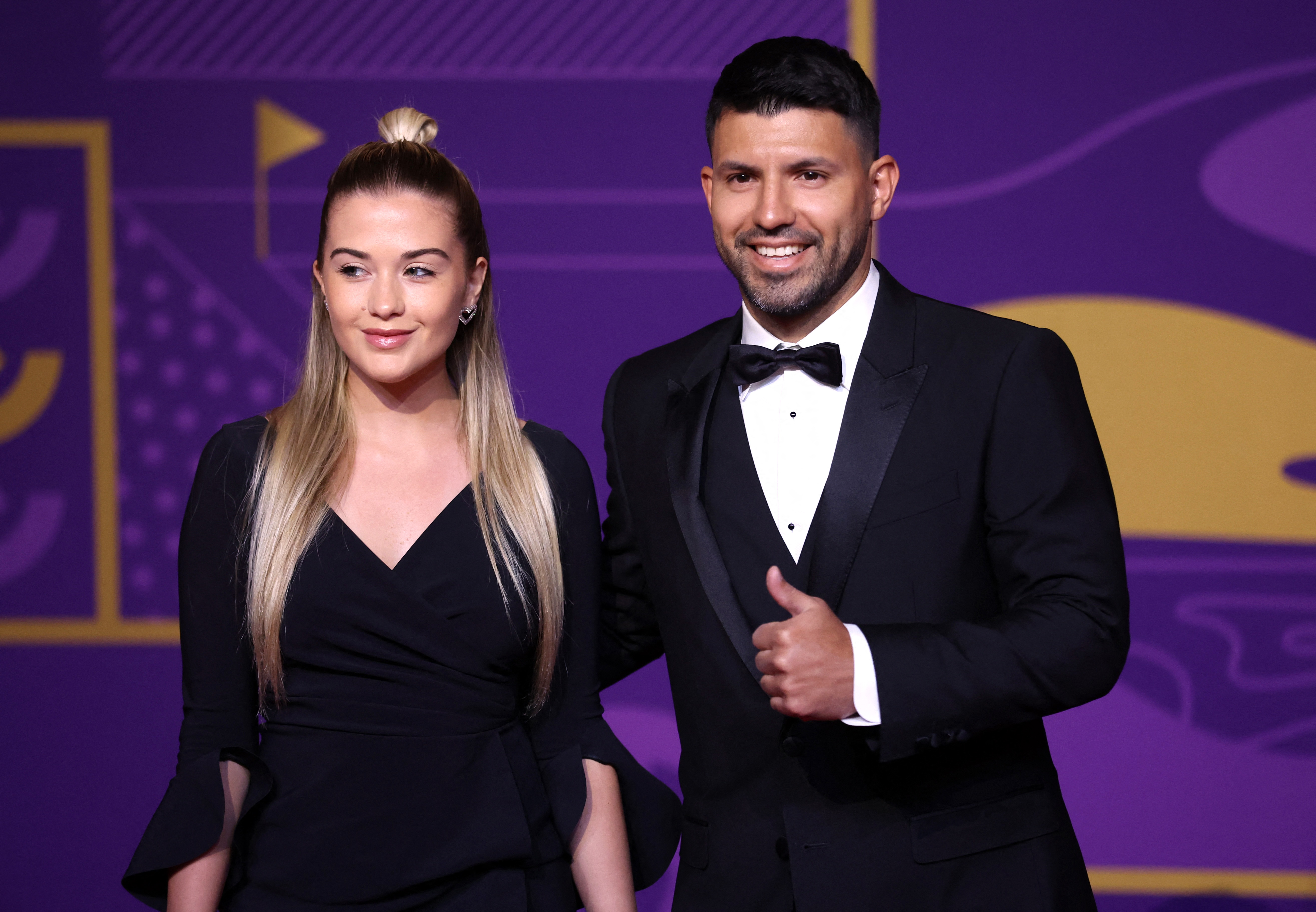 Former player Sergio Aguero and his girlfriend Sofia Calzetti