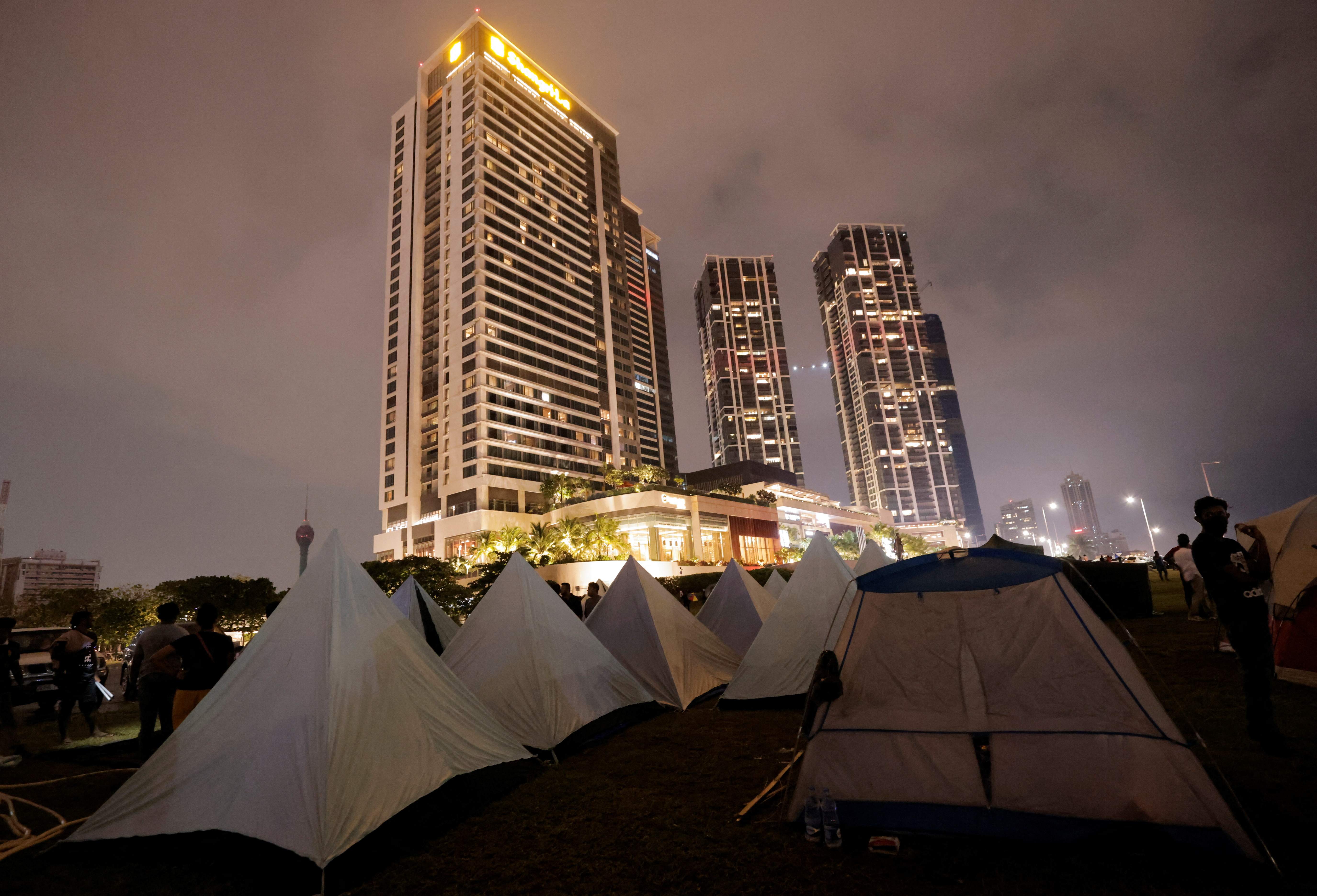 General view of a protest area