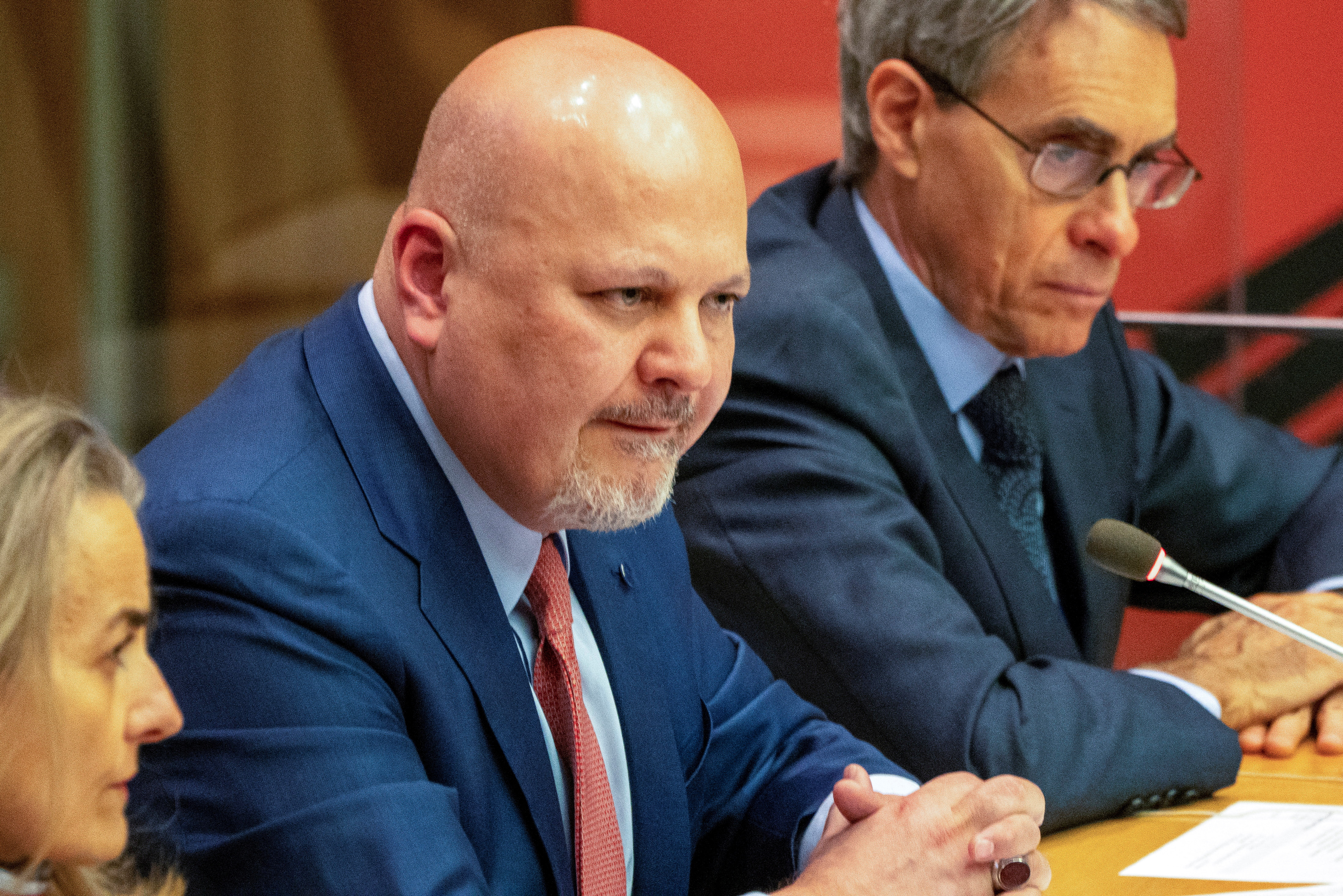 International Criminal Court Prosecutor, Karim A.A, Khan QC speaks during an informal meeting of the United Nations Security Council, amid Russia's invasion of Ukraine, at the United Nations Headquarters in New York City,