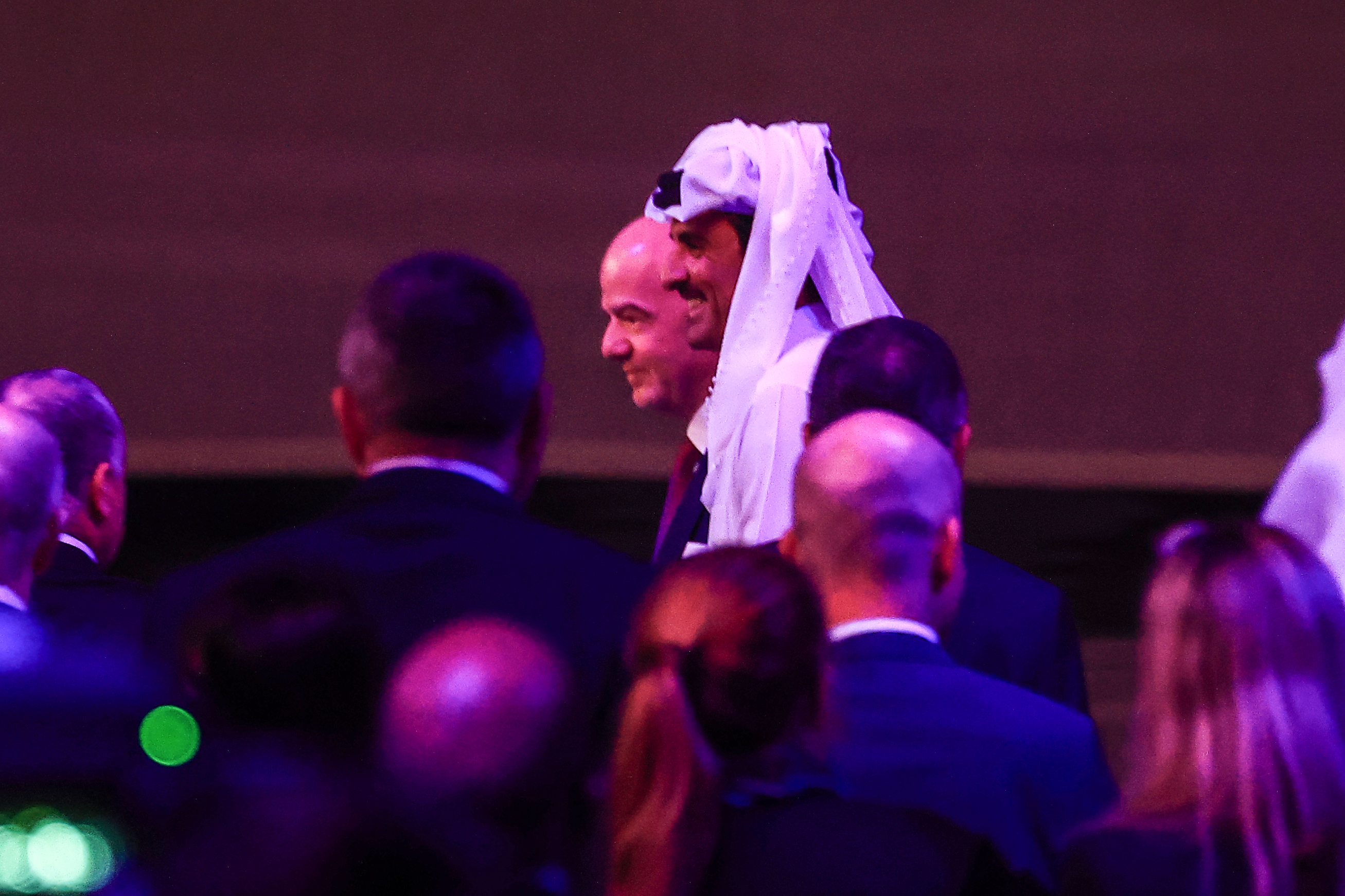 Qatar’s emir with FIFA president