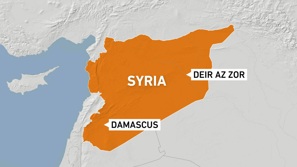 Map of Deir Az Zor in Syria.