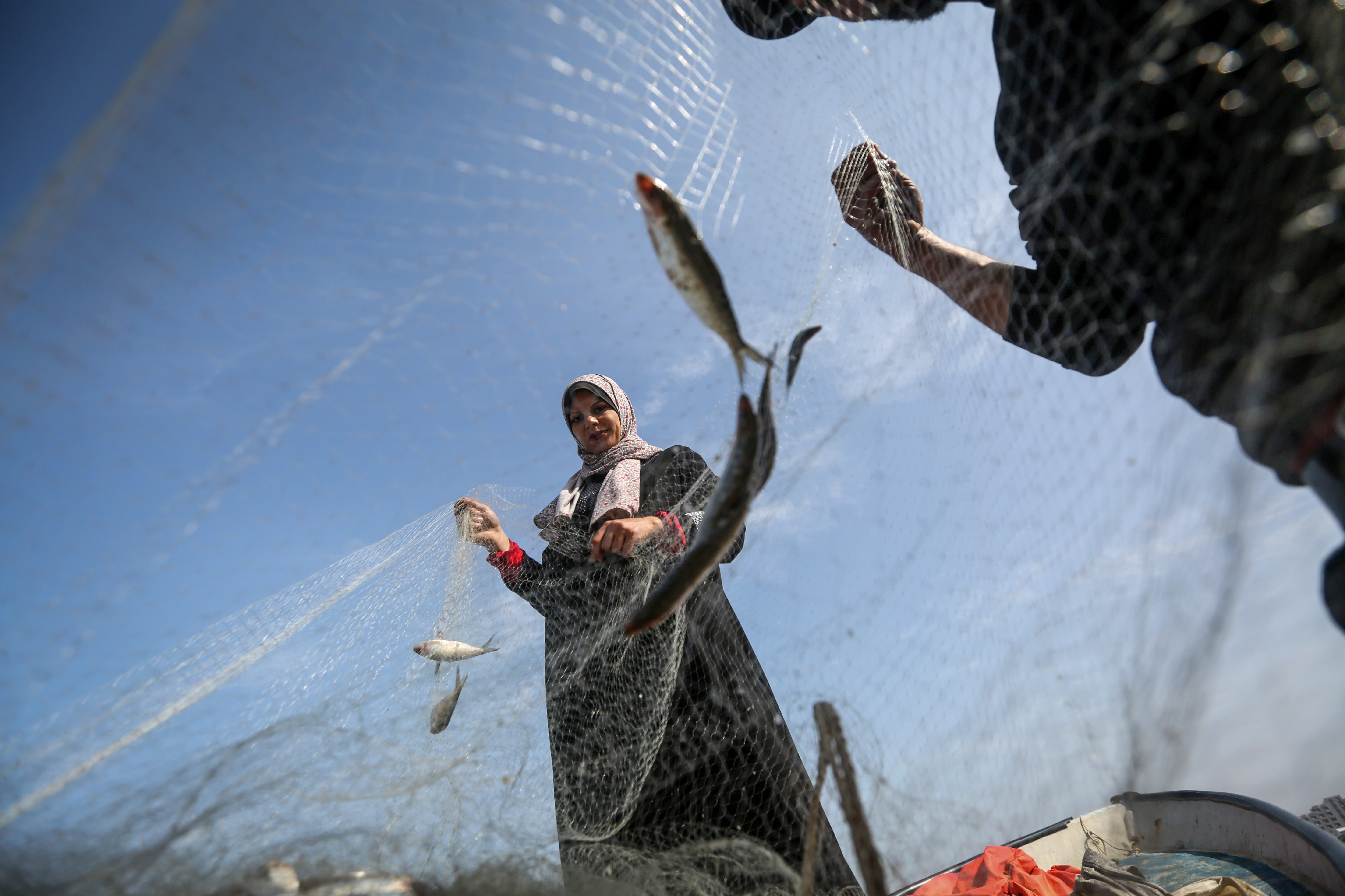 Madelyn is the only female fisher in Gaza, in addition to being the only certified rescue swimmer