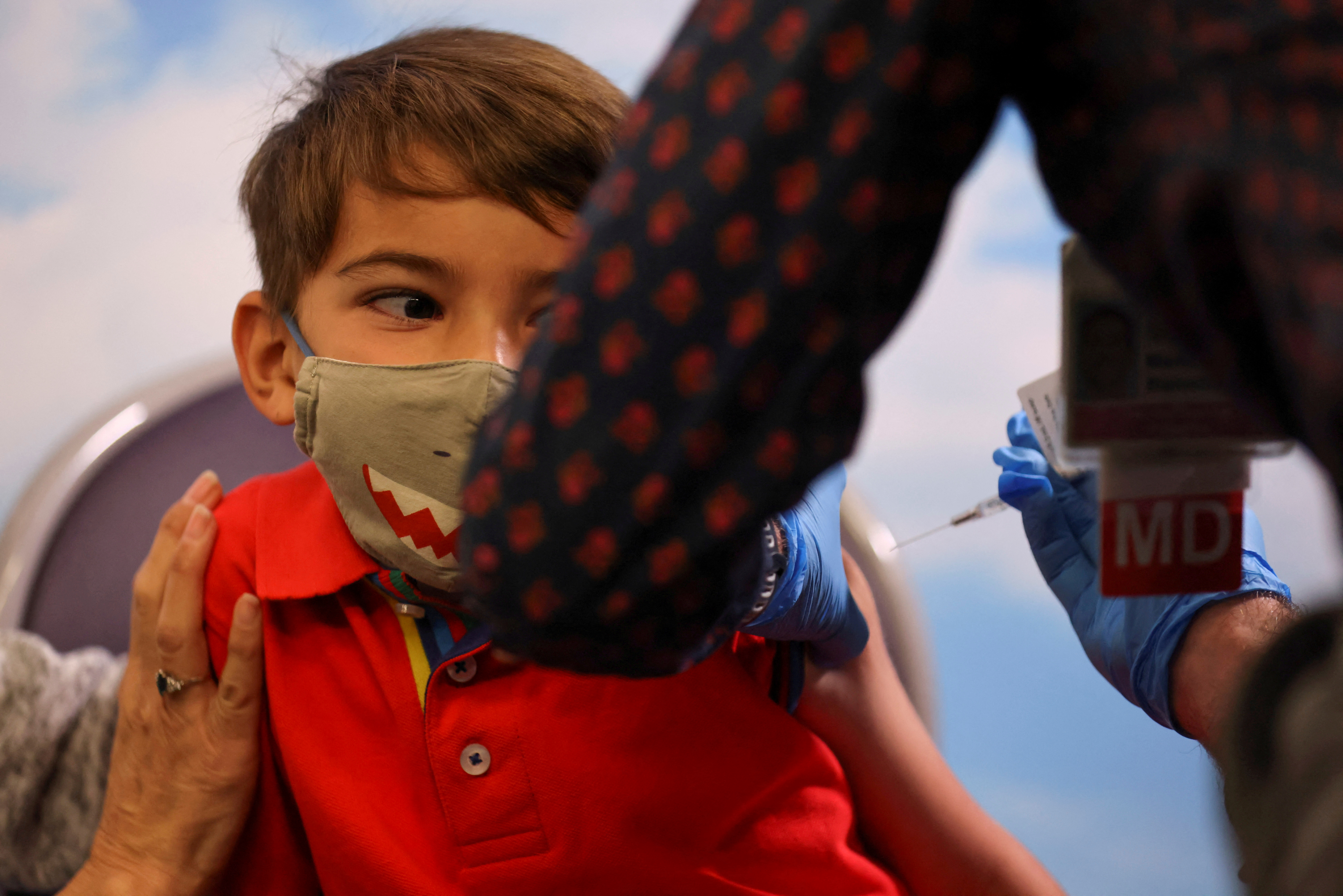 Child getting COVID shot
