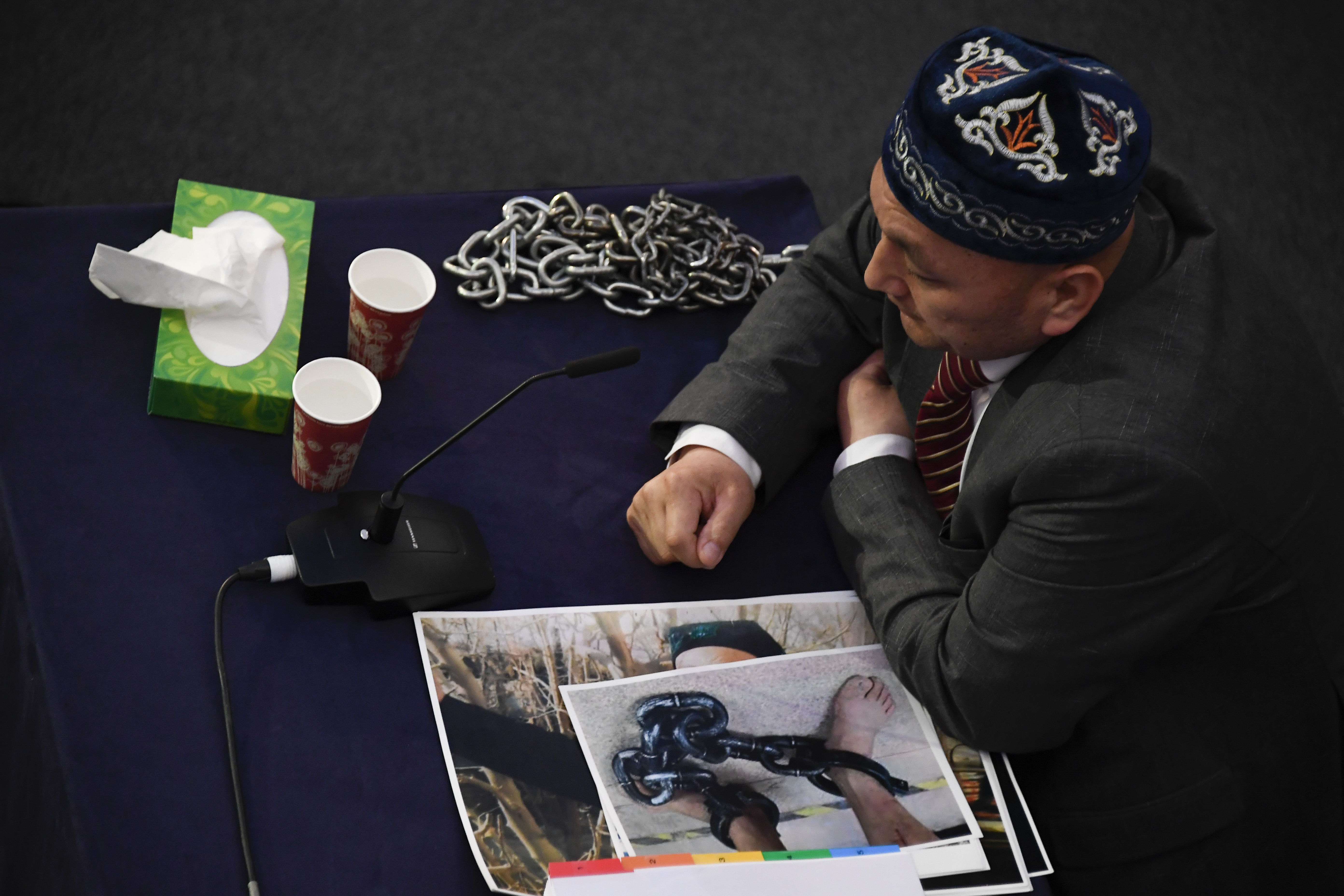 Witness Omir Bekali gives evidence to the Panel of the independent Uyghur Tribunal during the first session of the hearings in London on June 4 last year. The tribunal concluded a genocide had taken place