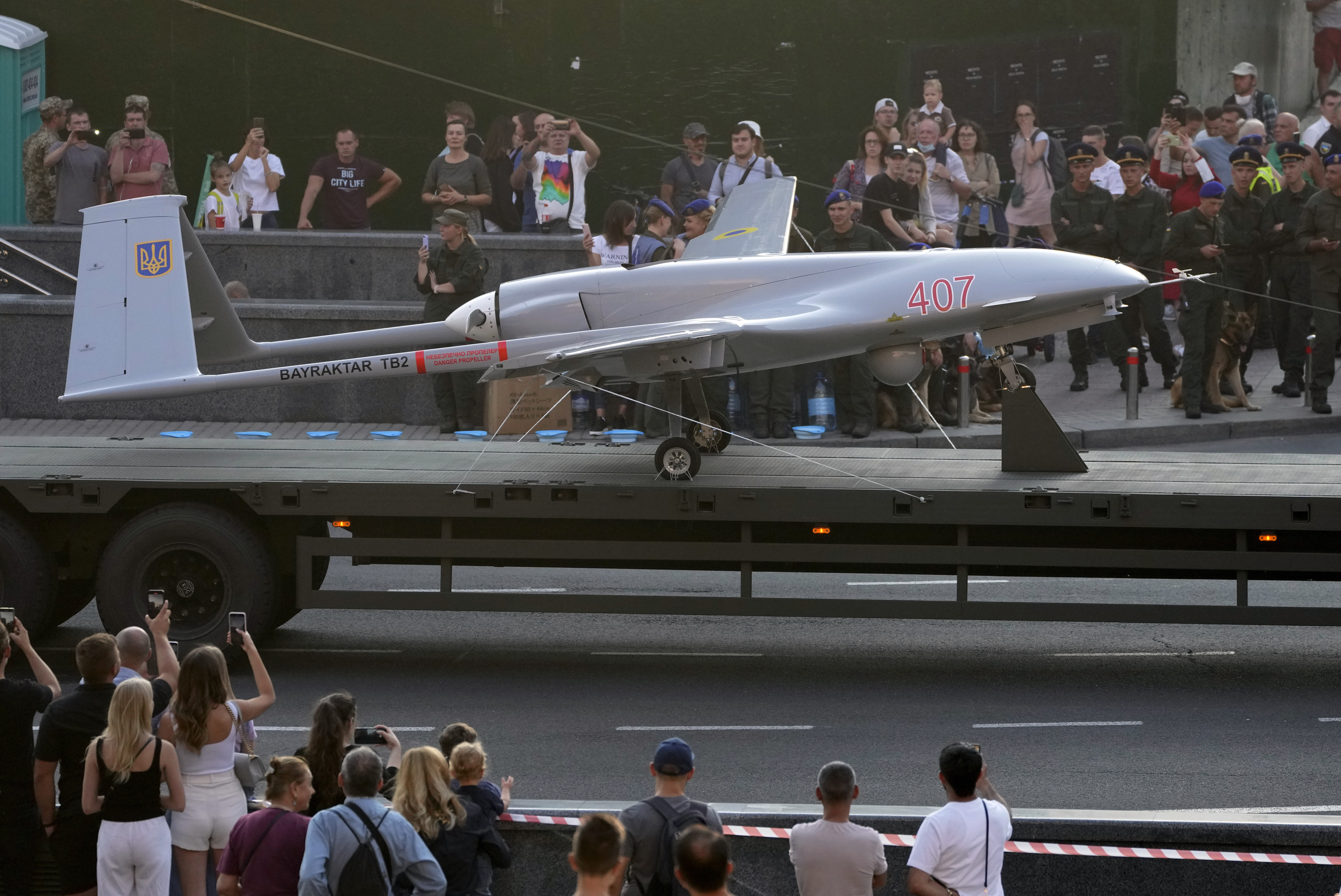 A Turkish-made Bayraktar TB2 drone