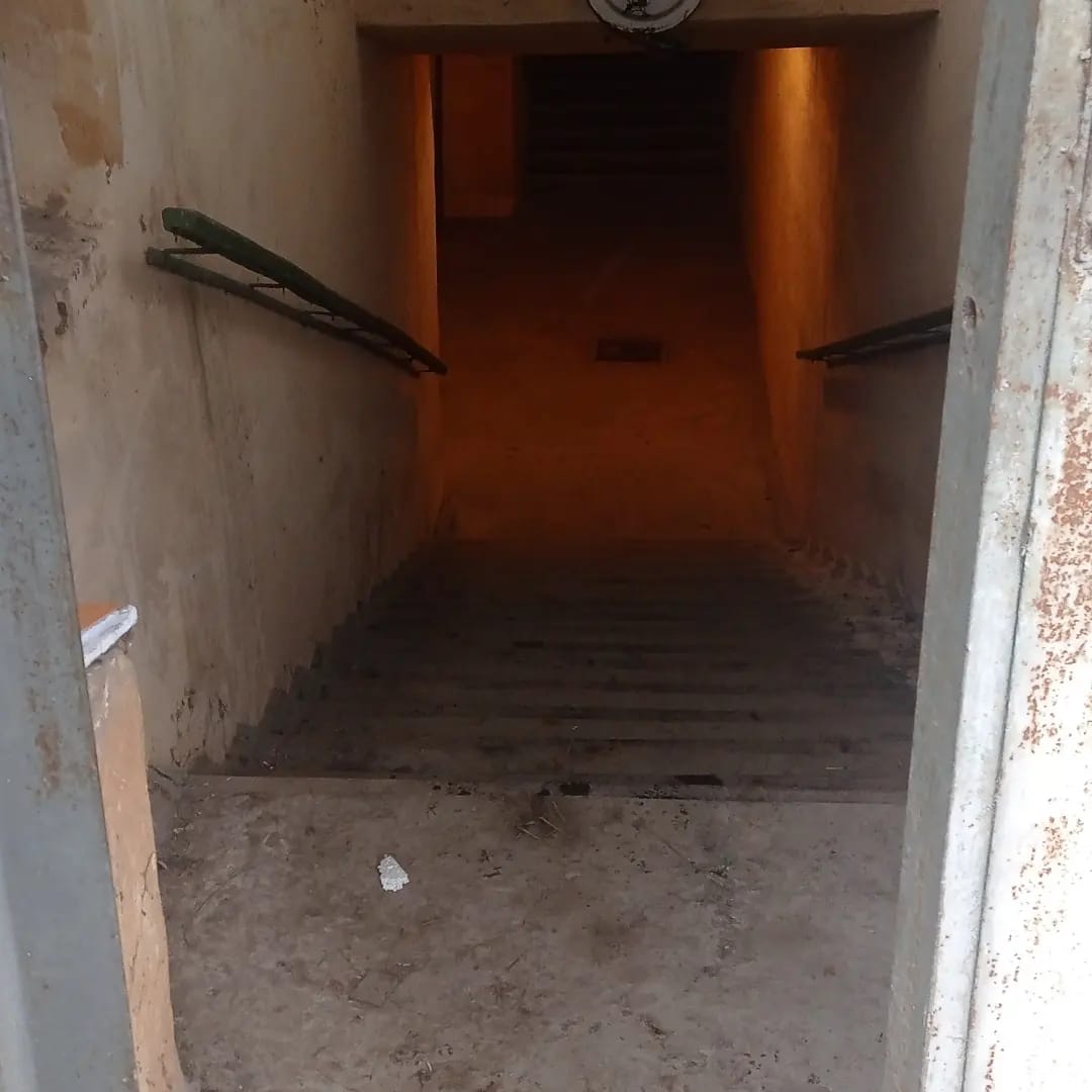 The entrance to the underground bunker. Iskandar had assumed it was an outdoor toilet that had fallen into disuse [Courtesy of Iskandar]