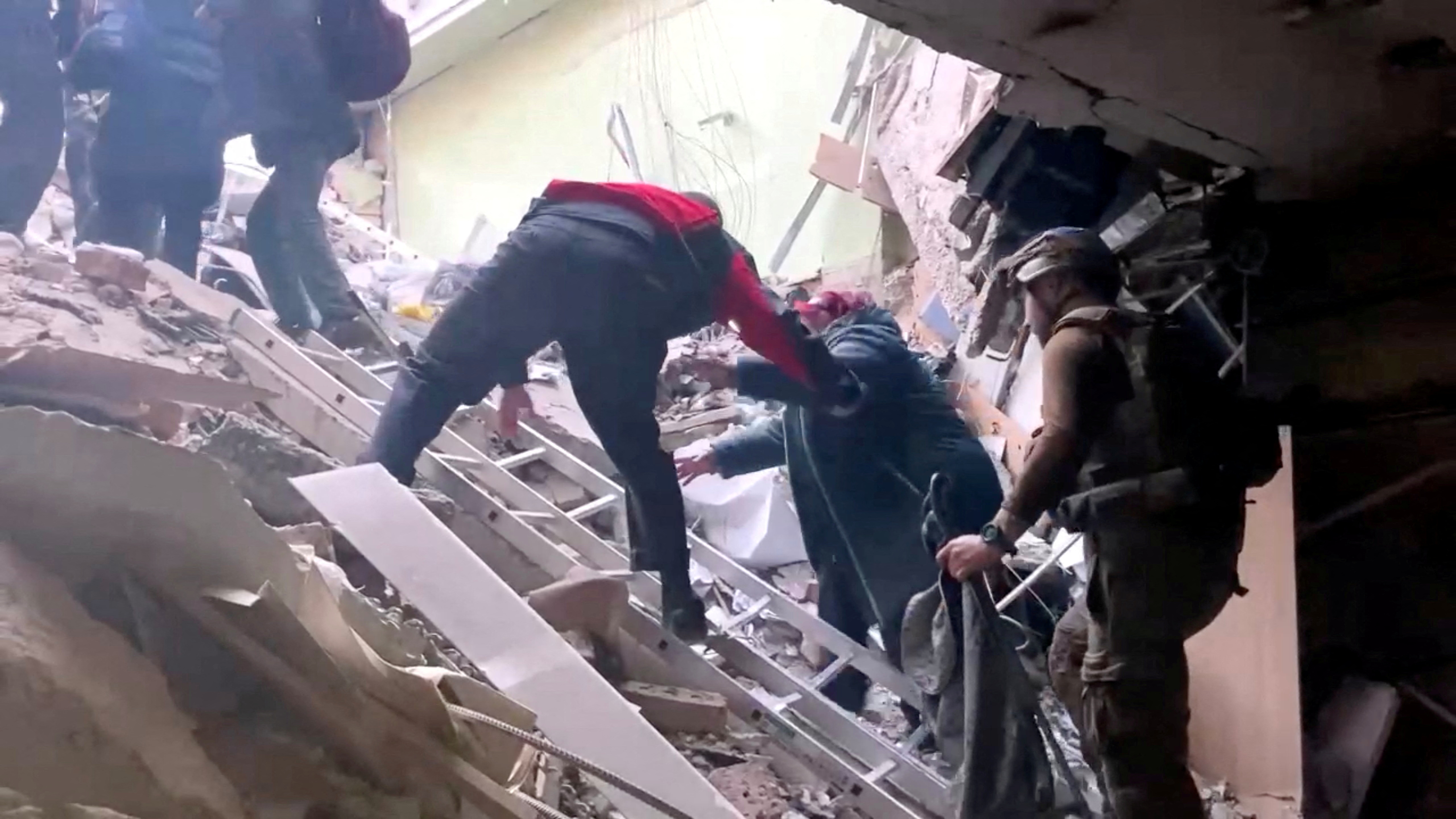 A woman helped during the UN-led evacuations from the Azovstal steel plant.