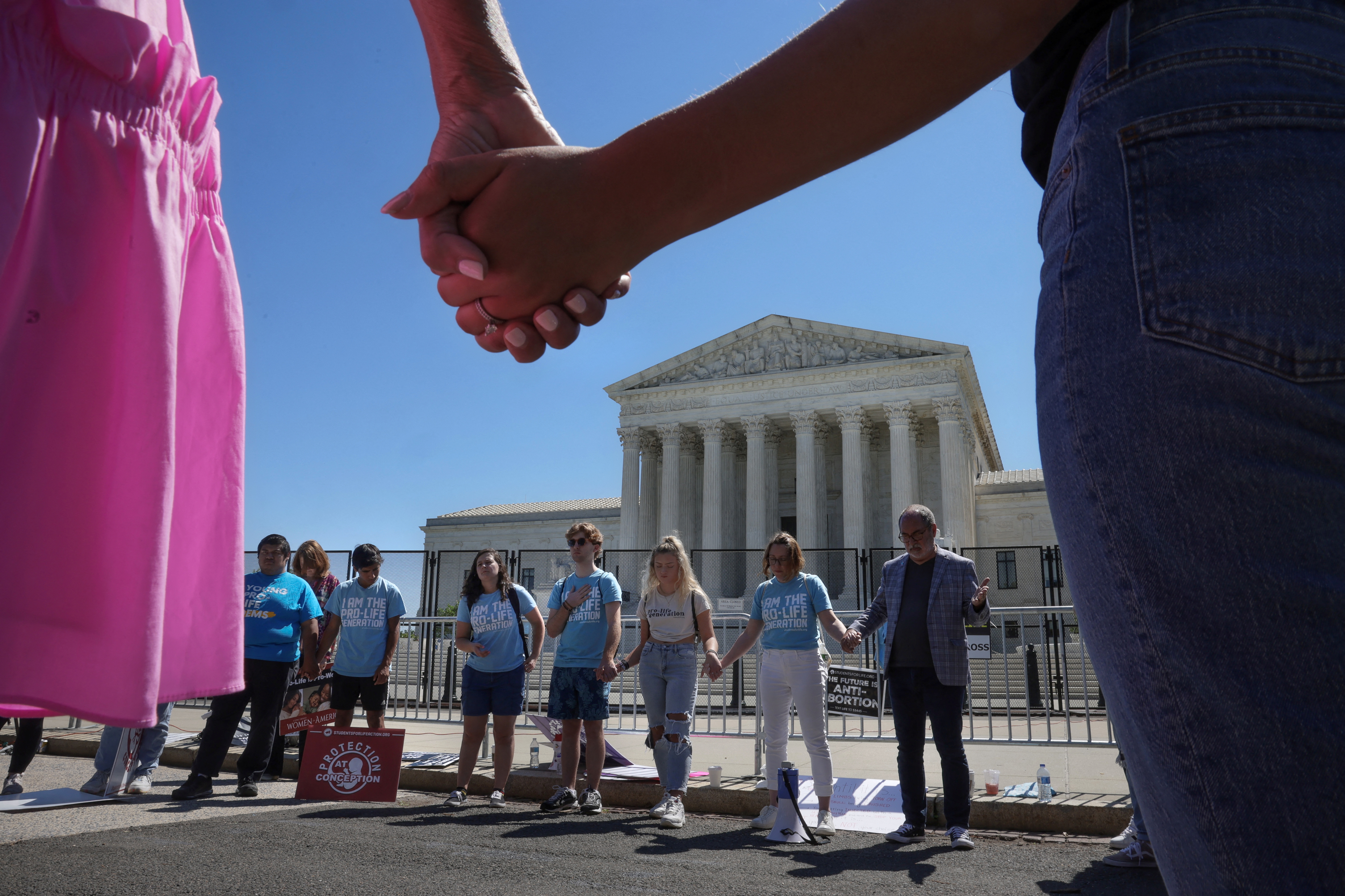 Anti-abortion protestors have also rallied outside of the Supreme Court in recent weeks