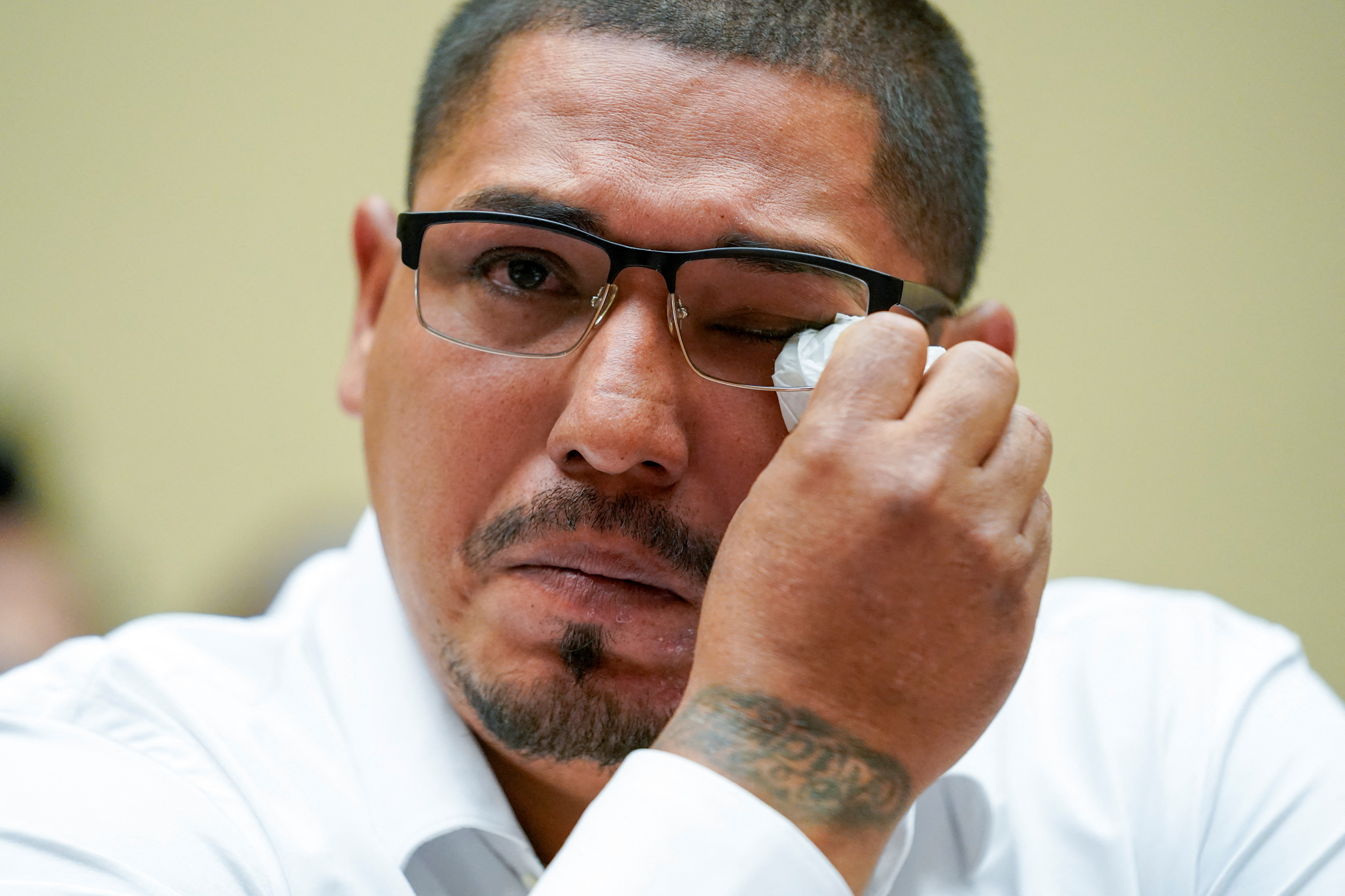 Miguel Cerrillo, whose daughter survived the Uvalde shooting, speaks to US lawmakers