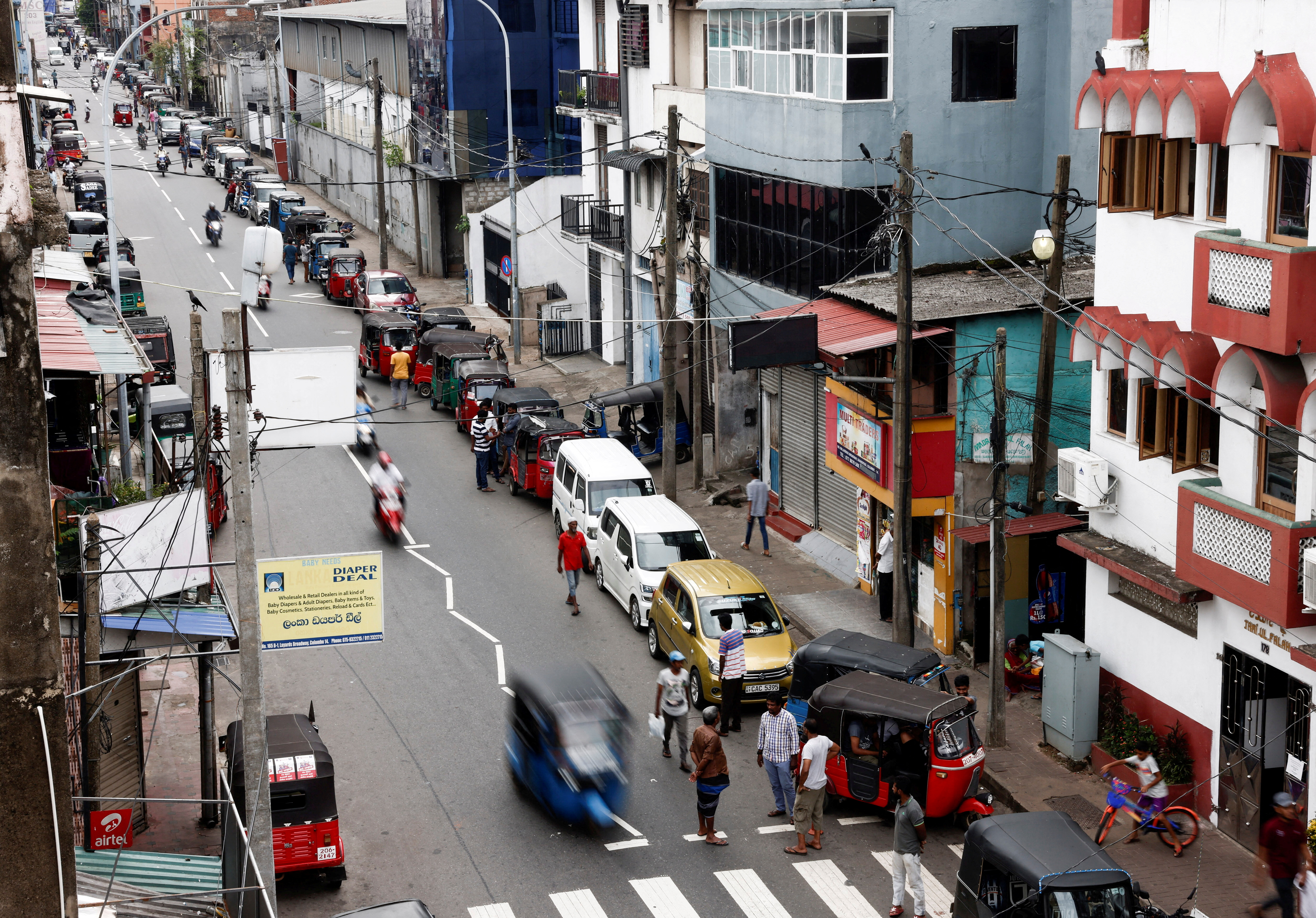 Queue of cars in street