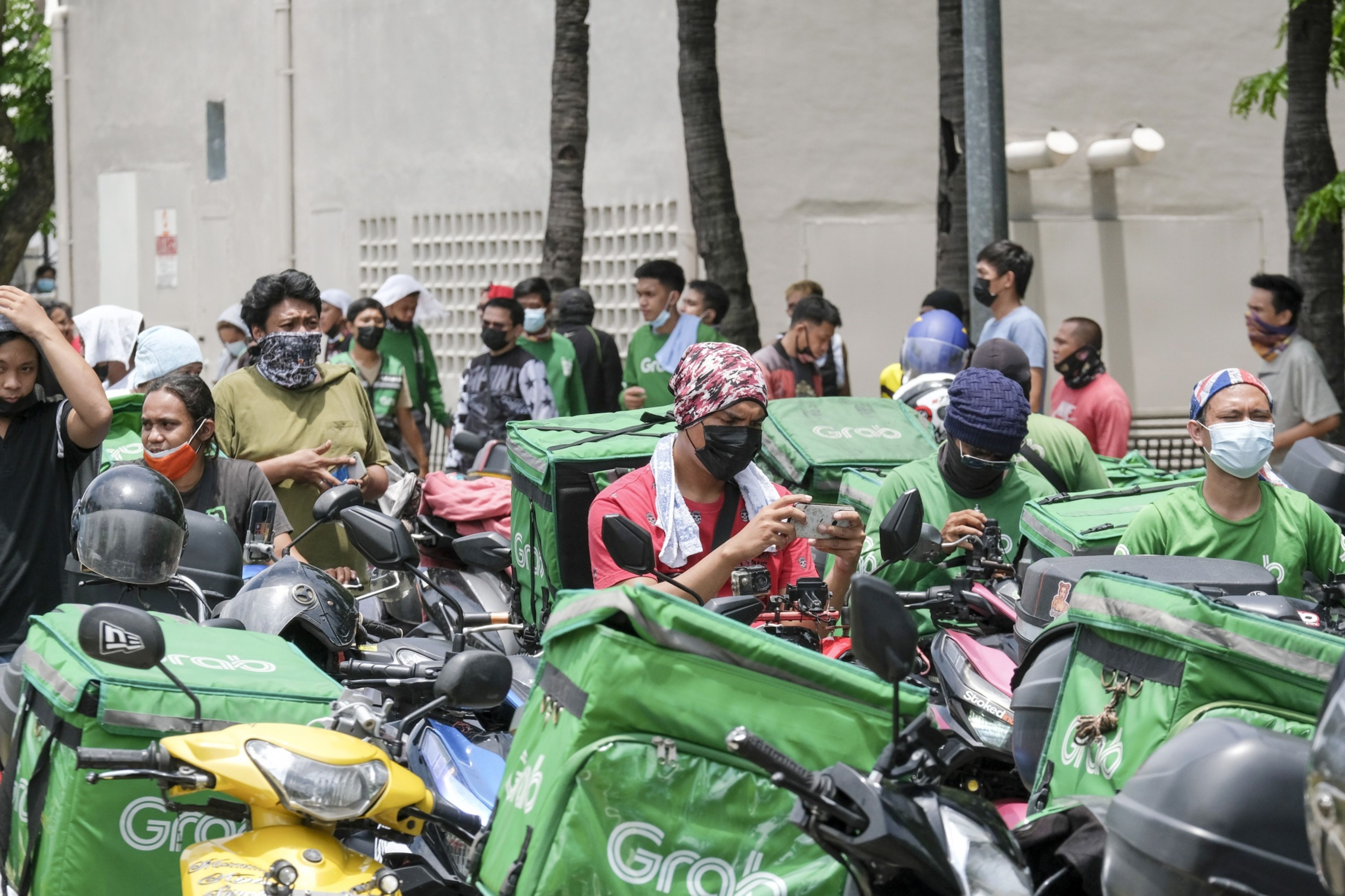 Grab drivers in the Philippines.