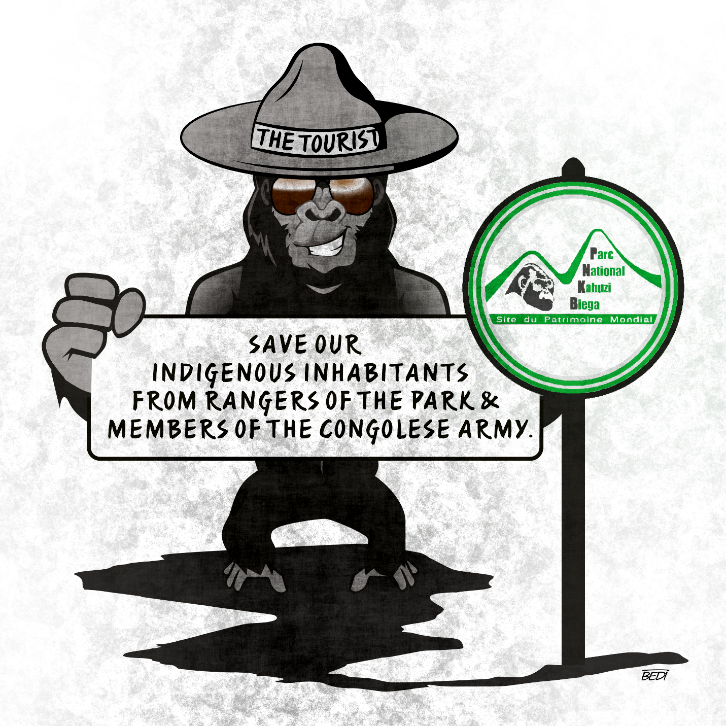 Illustration showing a gorilla