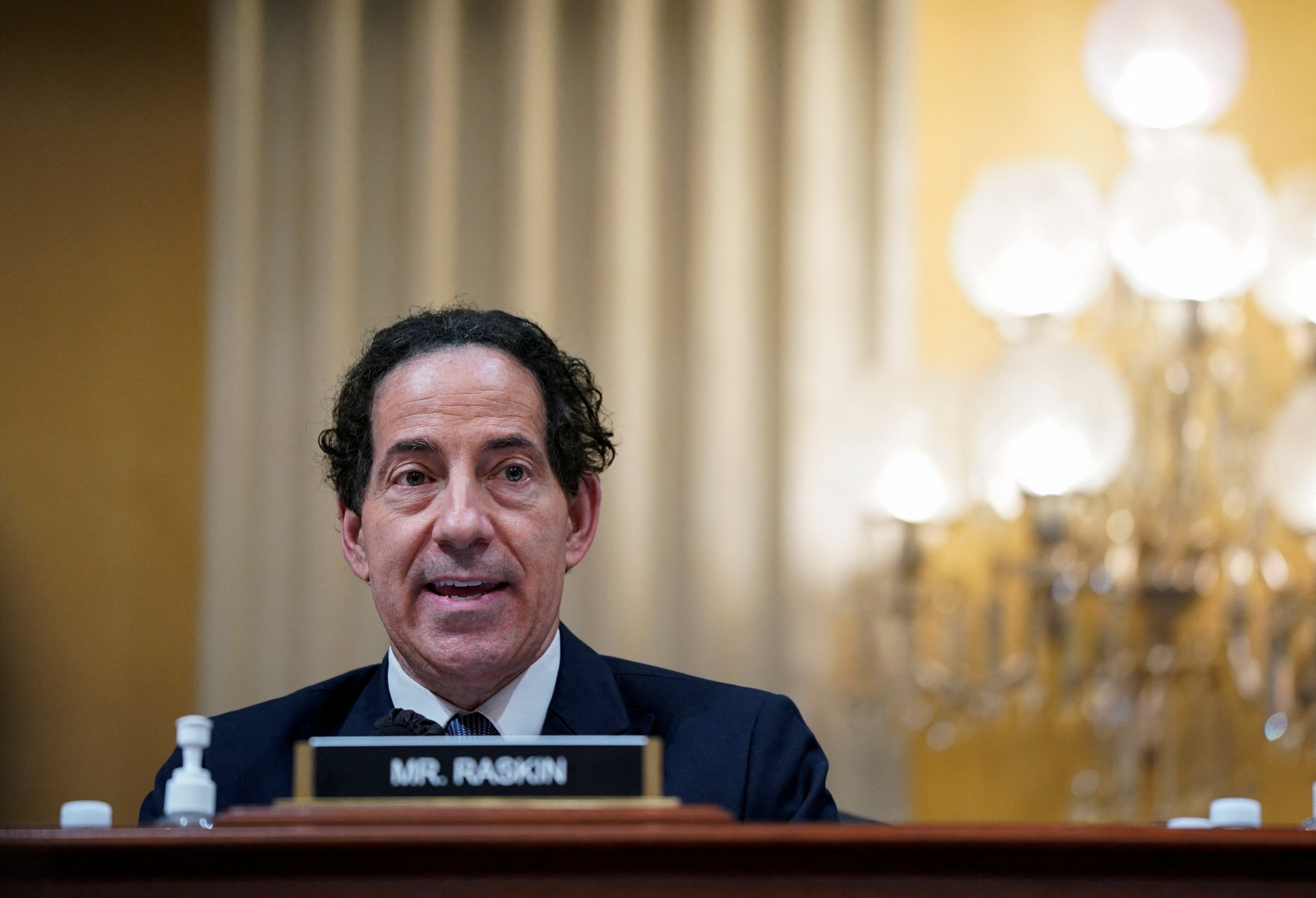 US Representative Jamie Raskin speaks during a January 6 hearing.