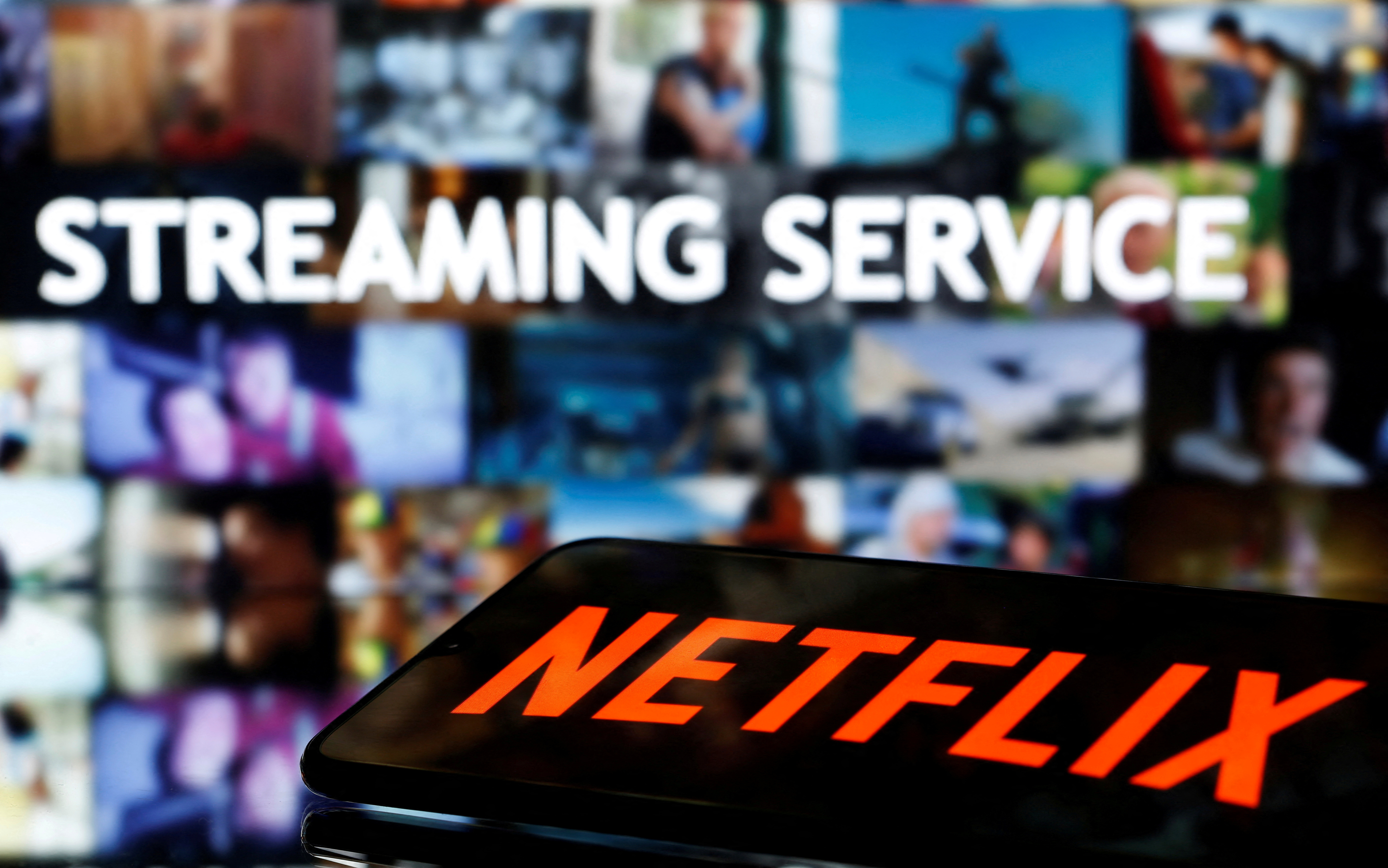 Netflix logo on a smartphone.
