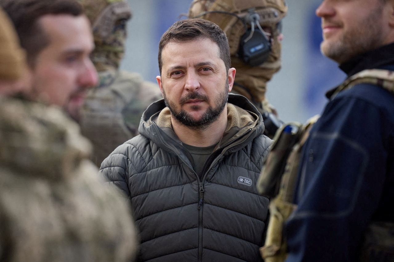 Ukraine's President Volodymyr Zelenskyy visits Kherson