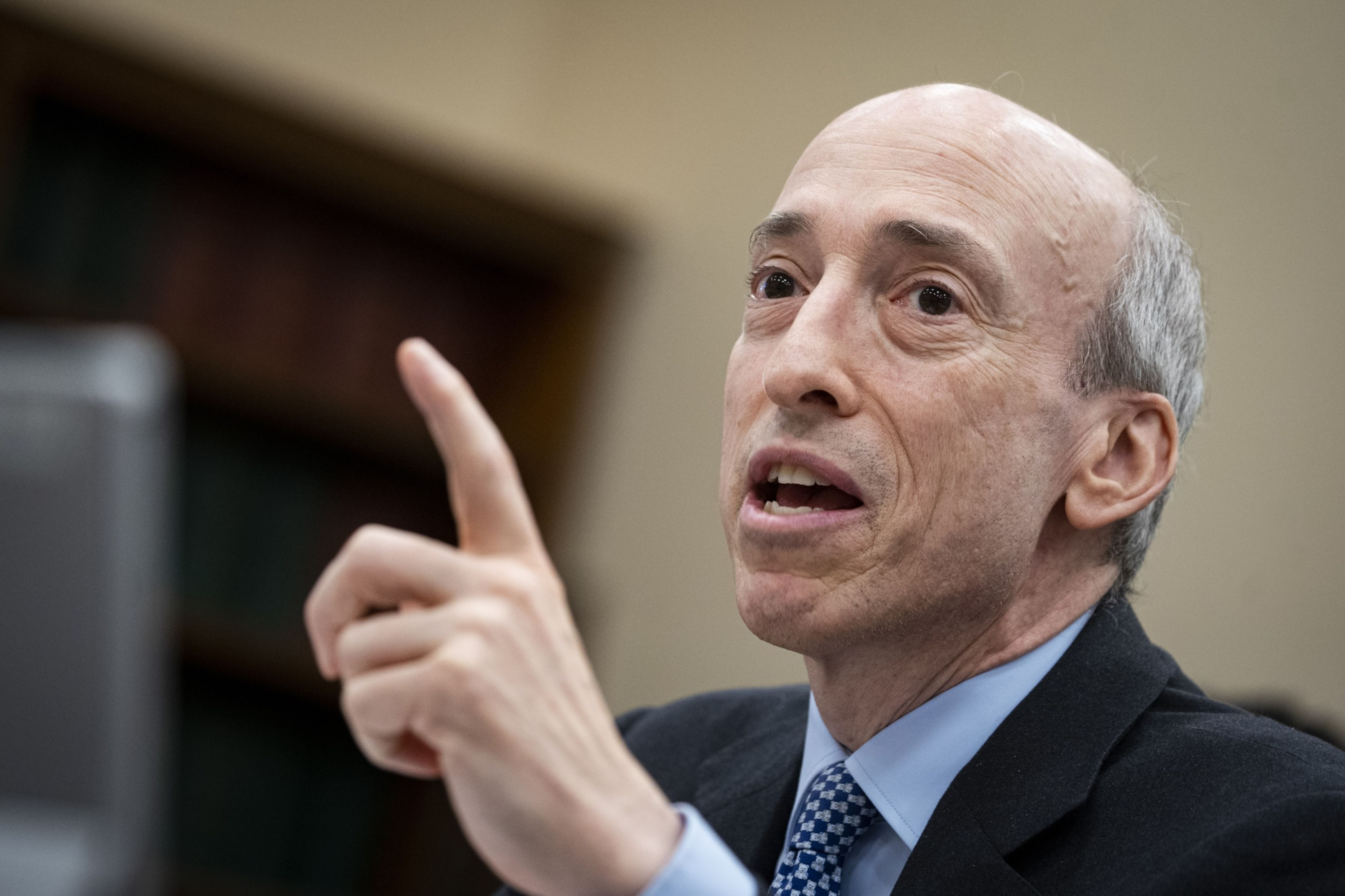 Gary Gensler, chairman of the US Securities and Exchange Commission (SEC), speaks during a hearing of the House Appropriations Subcommittee in Washington, DC, the United States