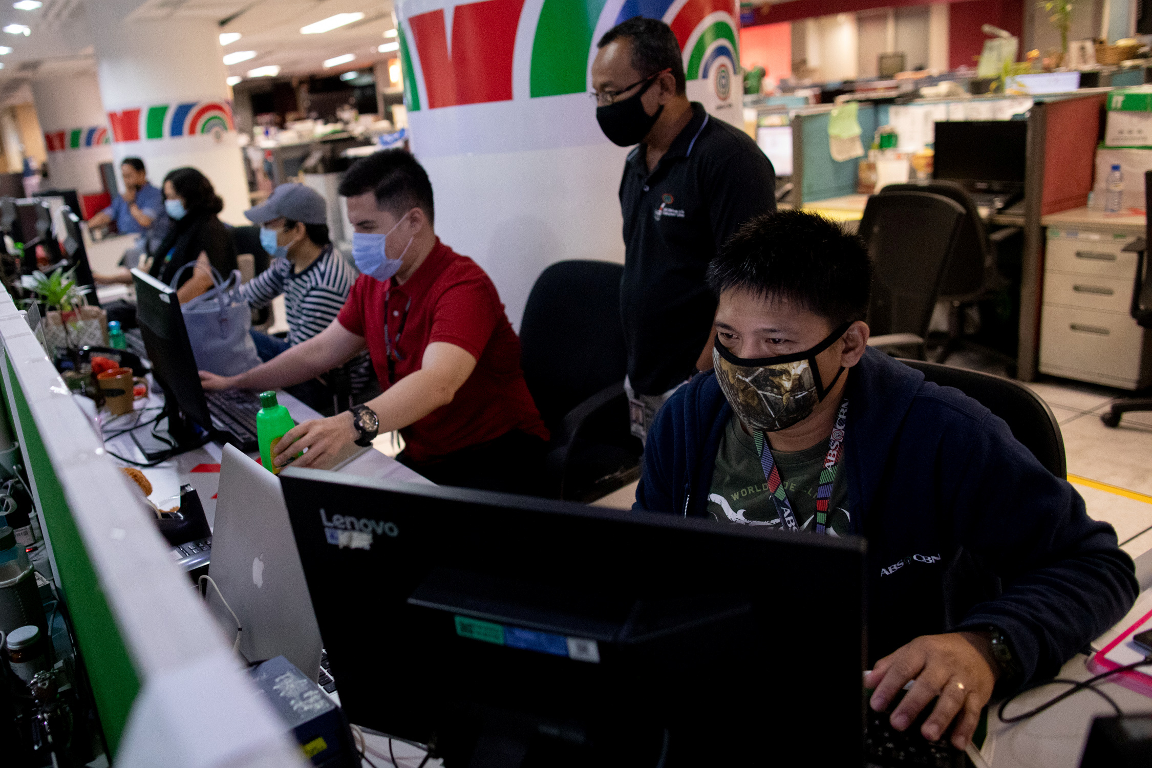 The newsroom at ABS-CBN on the day the broadcaster was forcibly closed