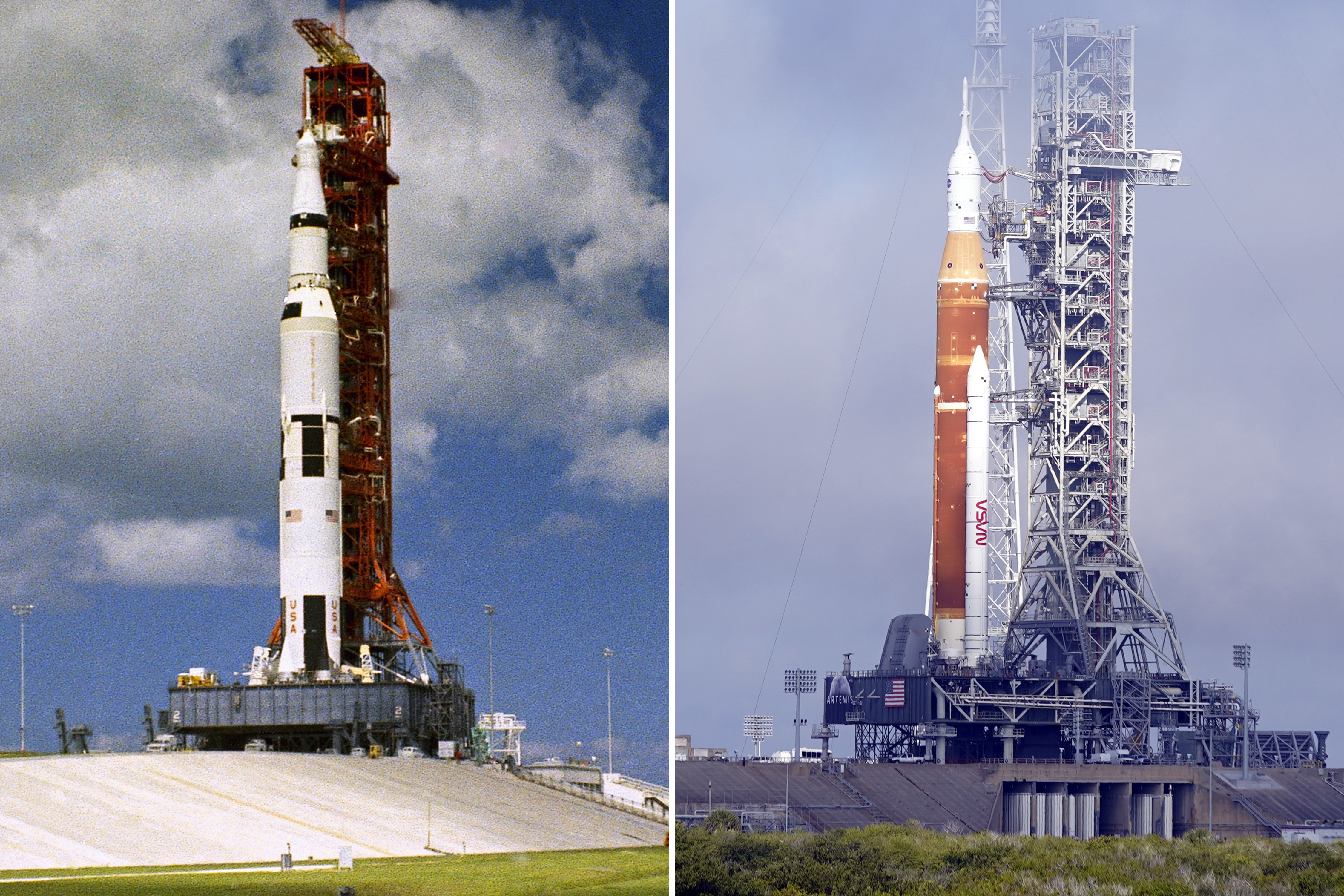 Apollo and Artemis side by side