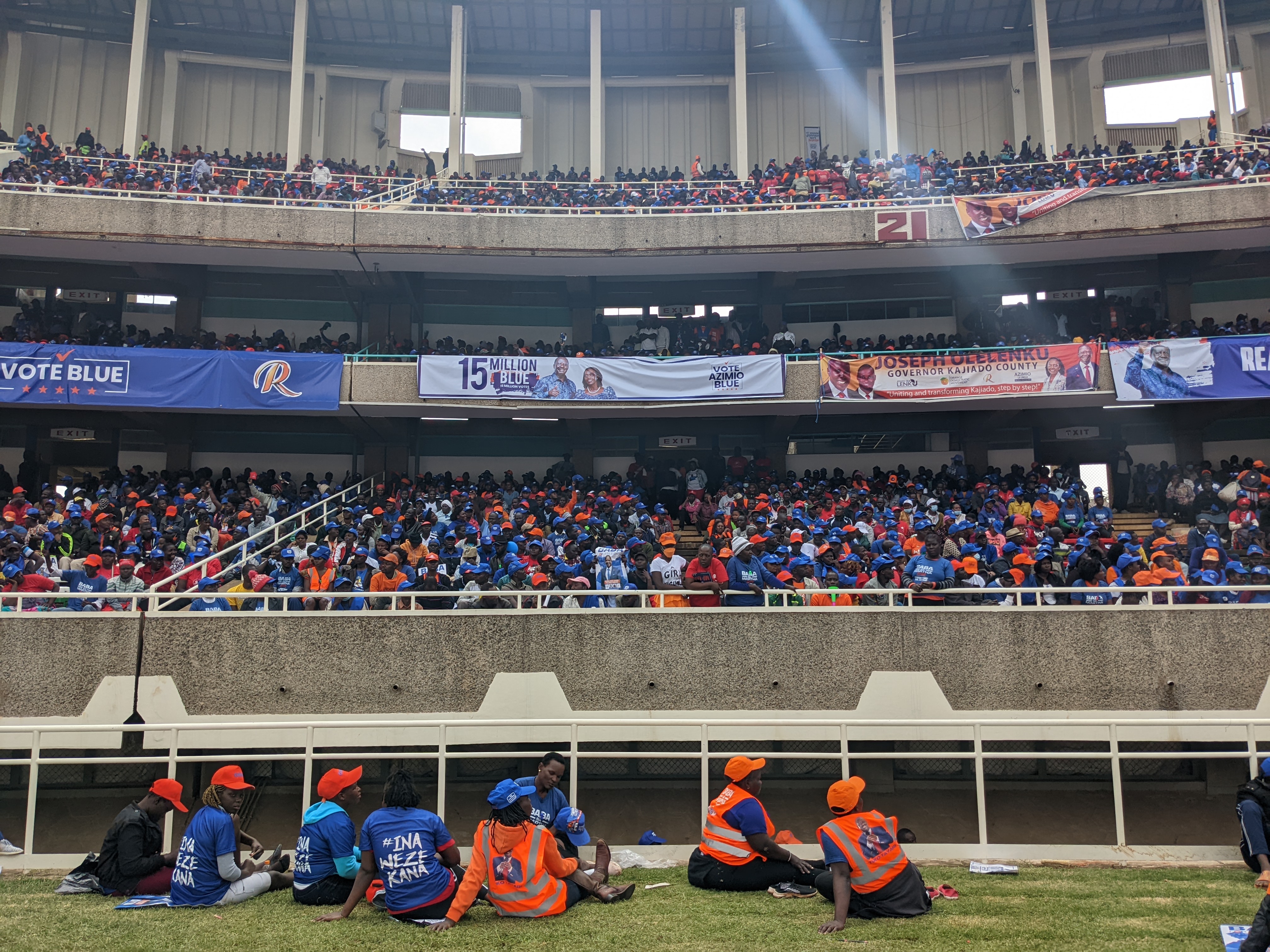 Supporters of former prime minister Raila Odinga at a rally in Kasarani, Nairobi