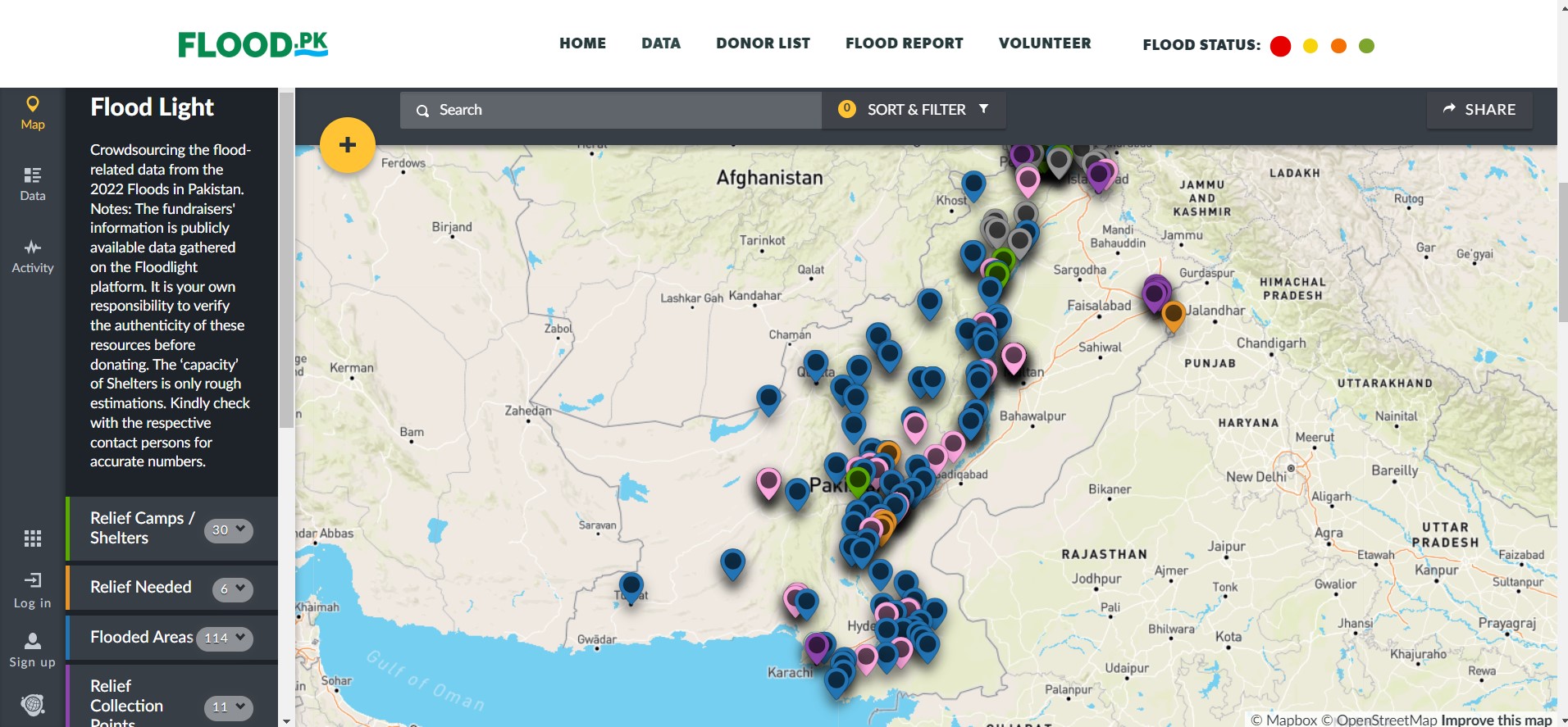 Pakistan flood map