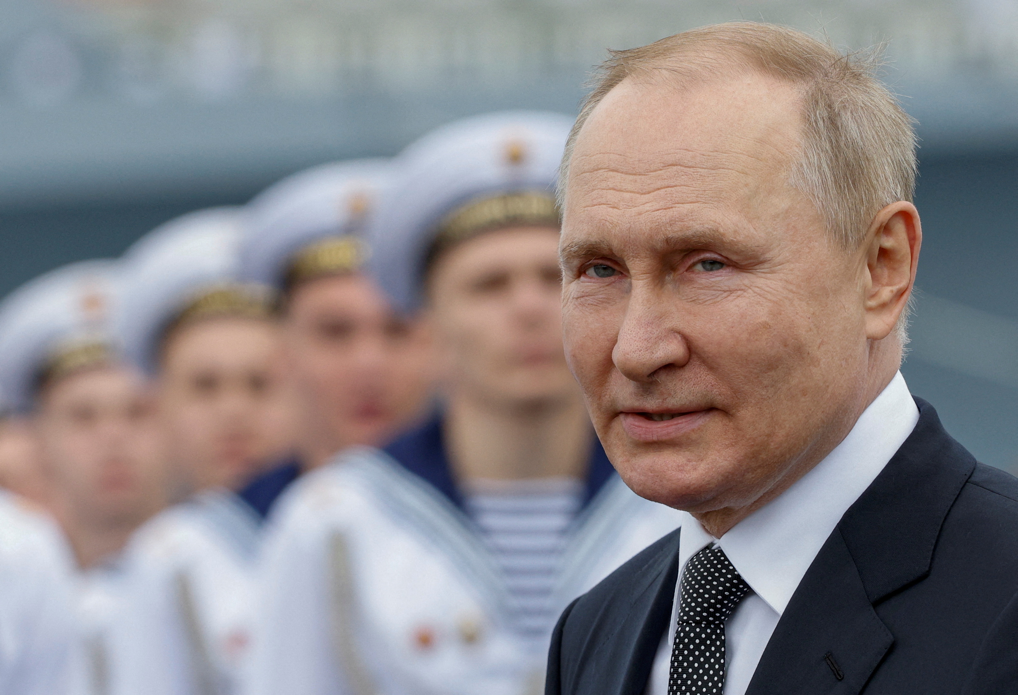Russia's President Vladimir Putin attends a parade marking Navy Day in Saint Petersburg, Russia July 31, 2022. REUTERS/Maxim Shemetov TPX IMAGES OF THE DAY