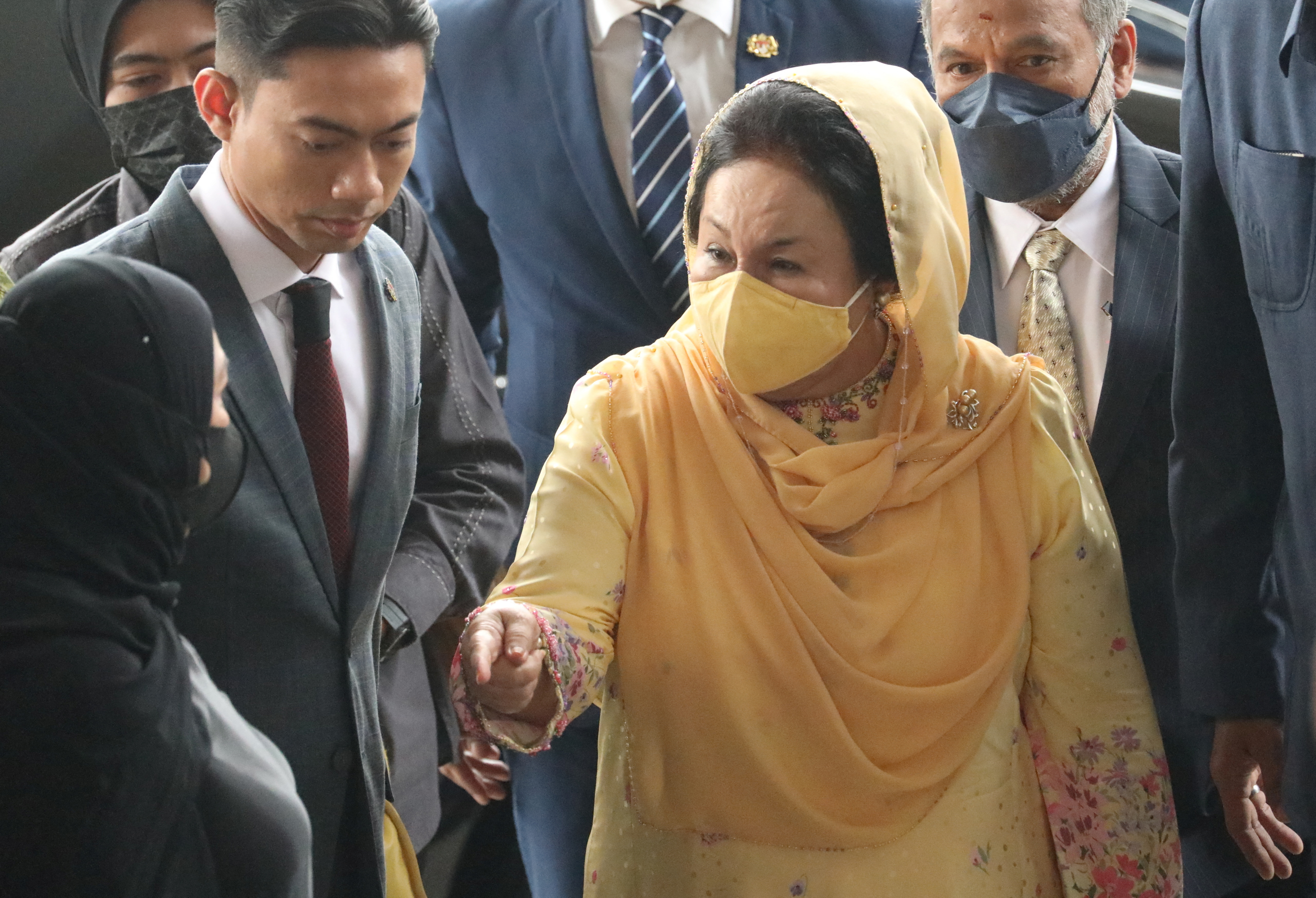 Rosmah Mansor, wife of former Malaysian Prime Minister Najib Razak, arrives at the Kuala Lumpur Court Complex to attend a verdict hearing in a corruption case against her, in Kuala Lumpur, Malaysia
