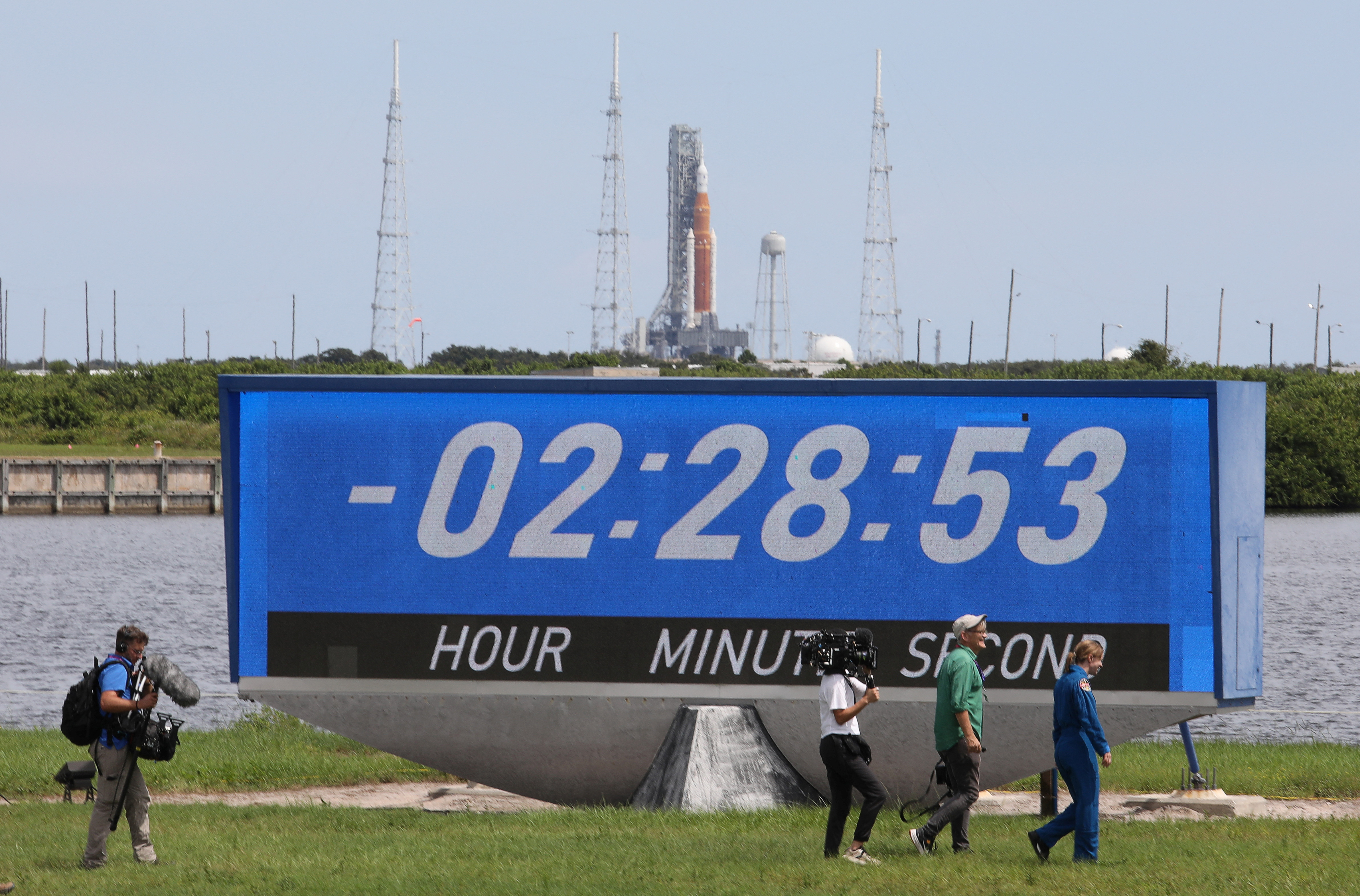 NASA's next-generation moon rocket, the Space Launch System (SLS), with the Orion crew capsule, is seen on launch complex 39B after its launch on the Artemis 1 mission was delayed, at Cape Canaveral, Florida, U.S. September 3, 2022.