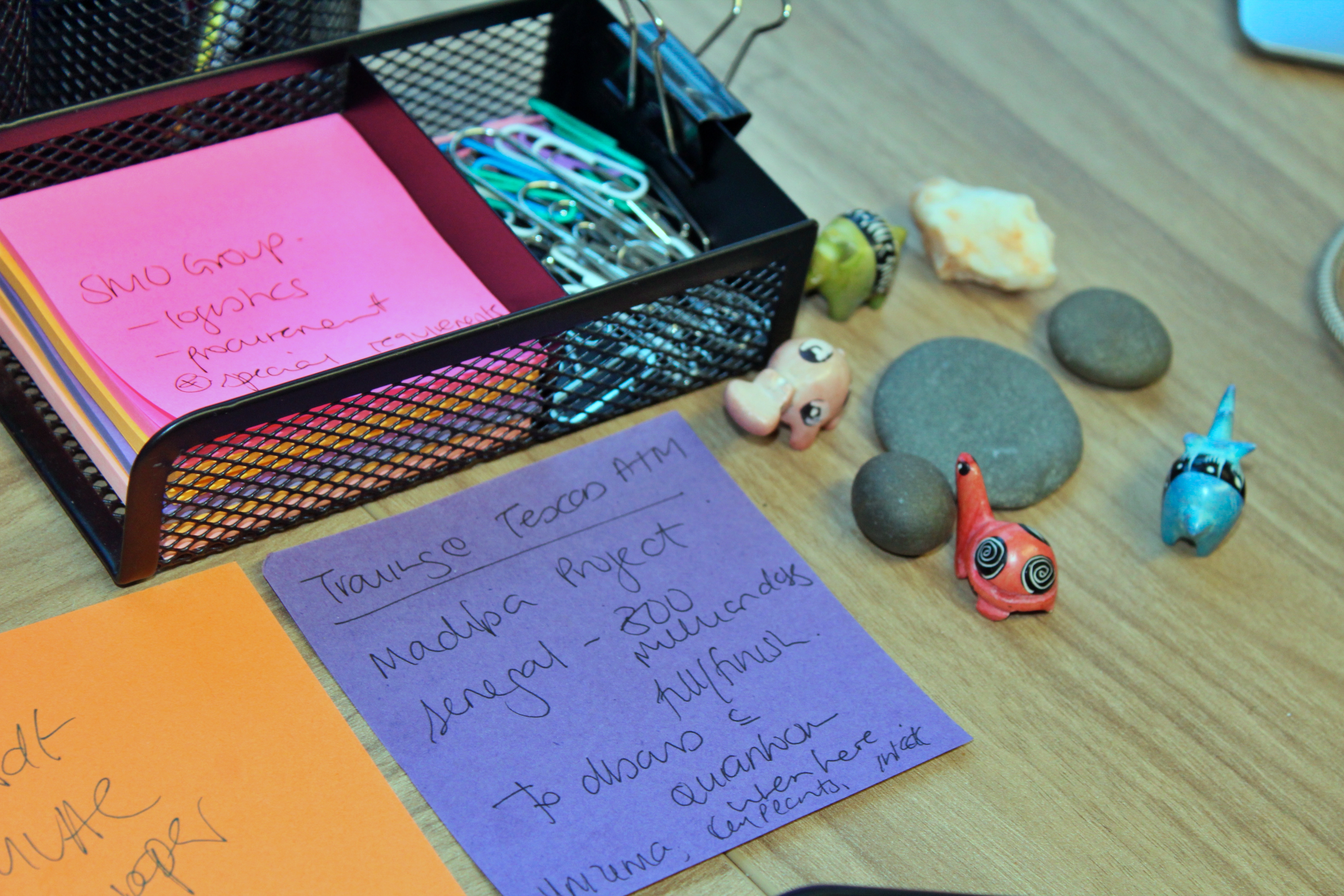 Post-it notes on a table