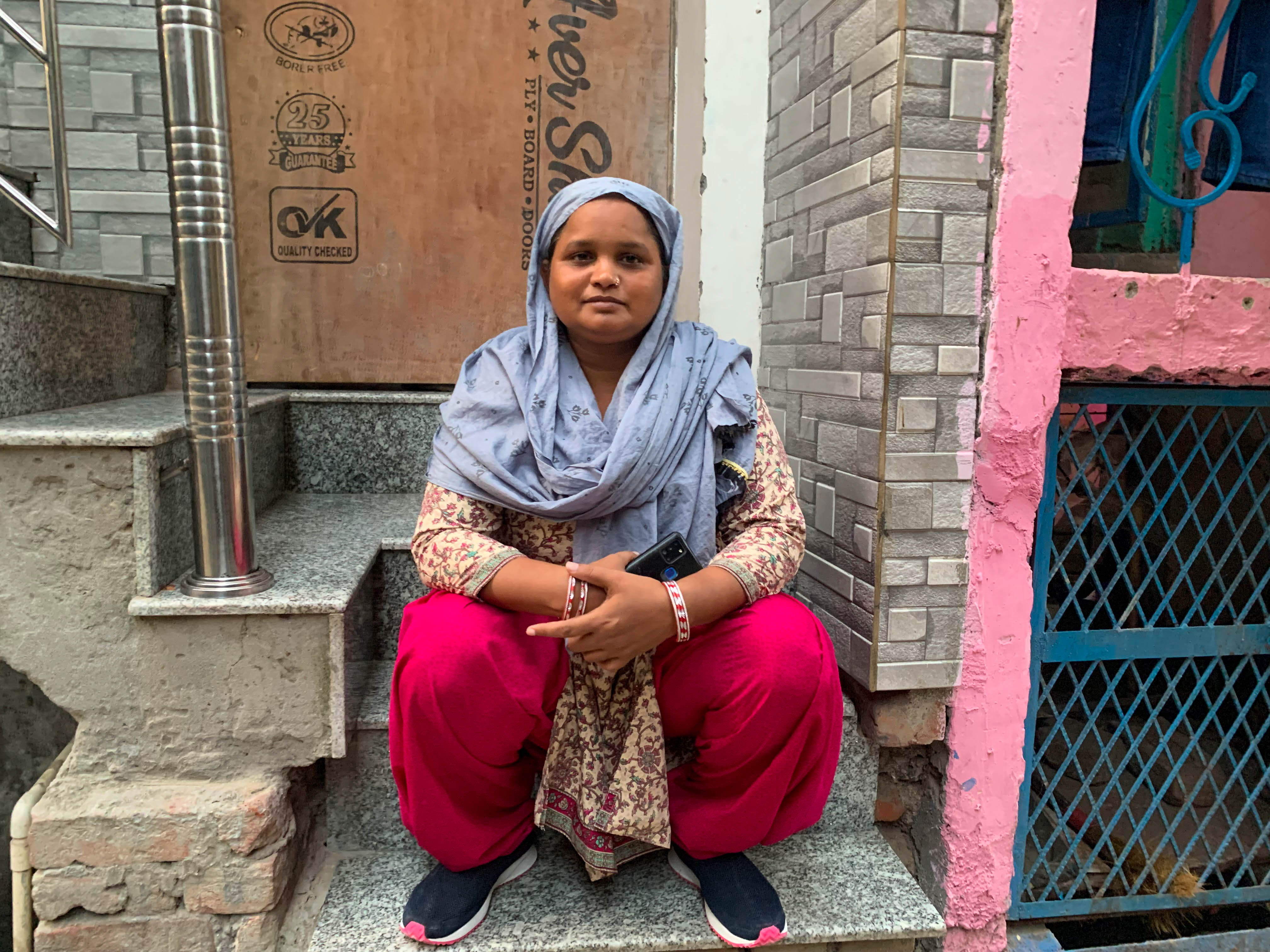 Seema, previously known as Shahana Parveen, outside her friend’s home in New Delhi