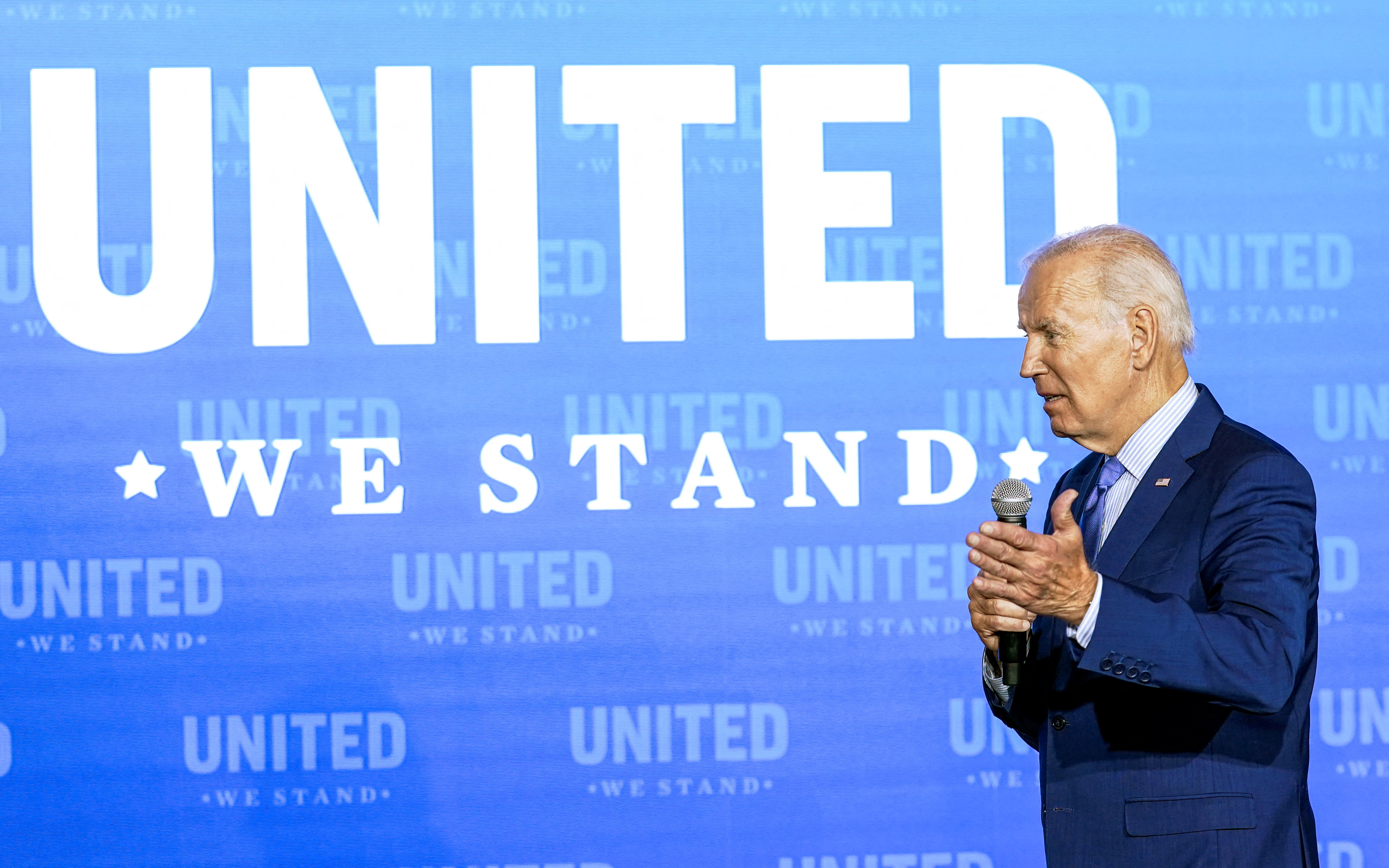 US President Joe Biden delivers remarks at the United We Stand Summit on countering hate-fuelled violence