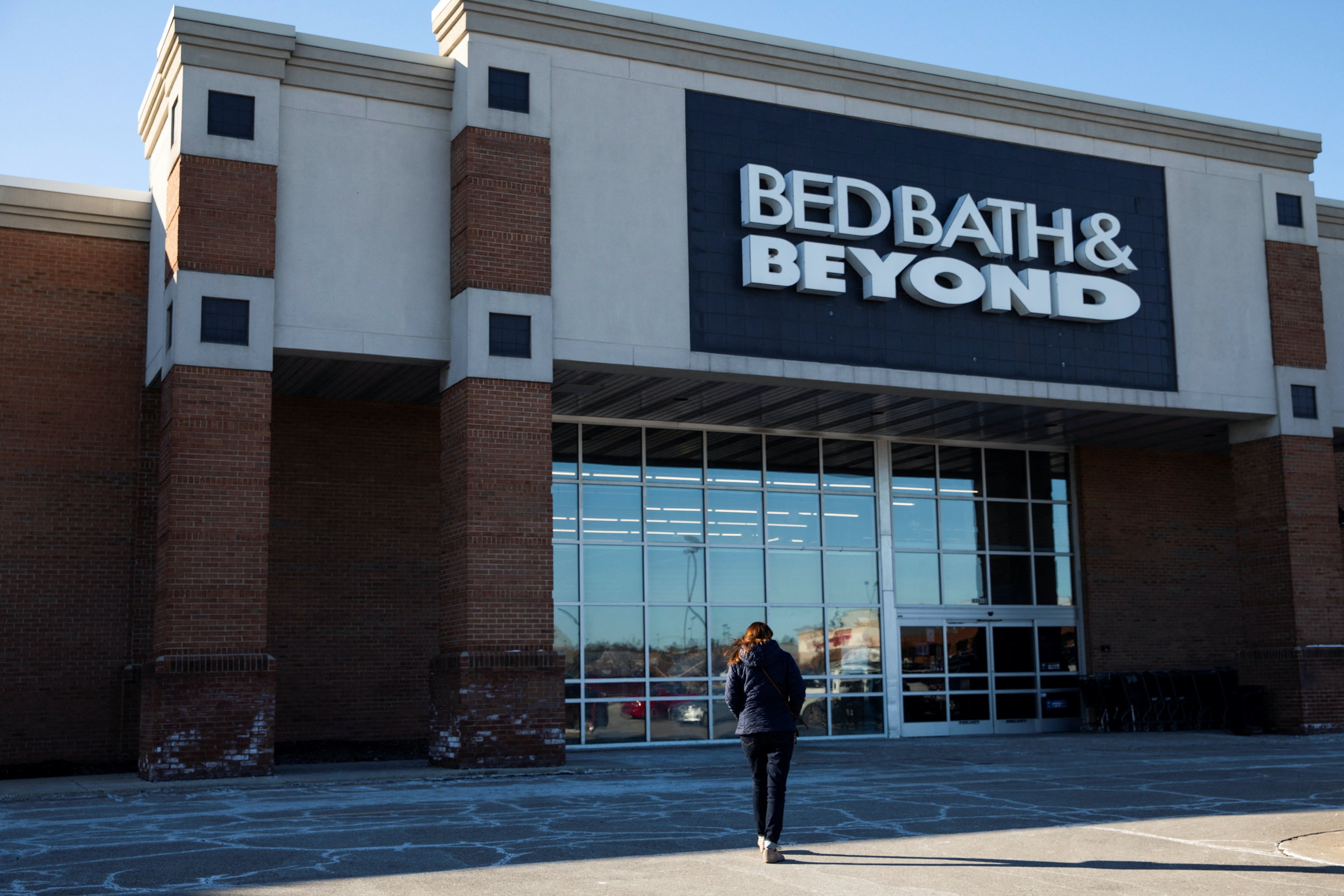 A customer walks into a Bed Bath & Beyond store in Novi, Michigan, US – the company is one of several that saw its shares spike driven by support by individual investors coordinating online