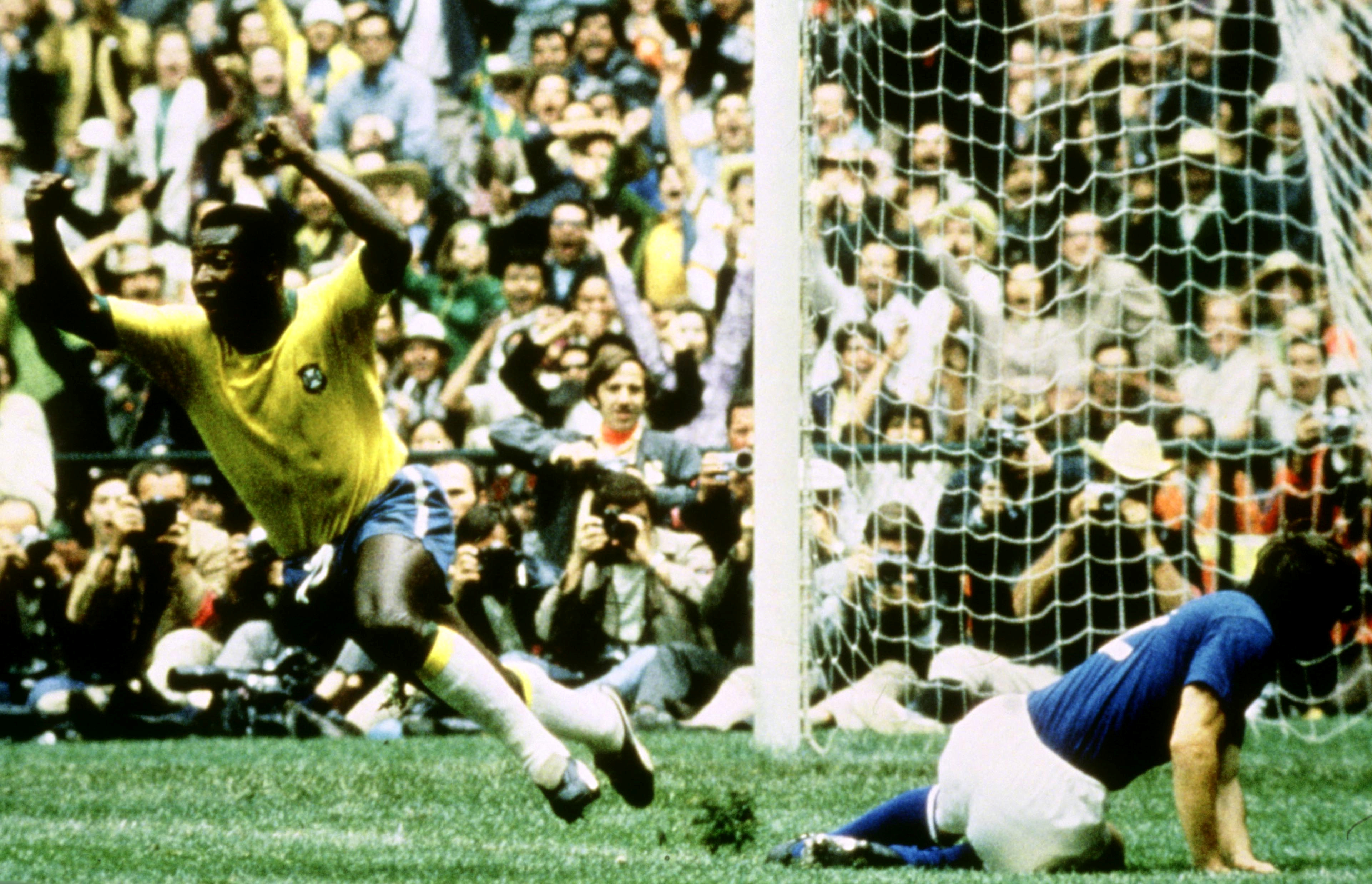 Pele celebrating a goal