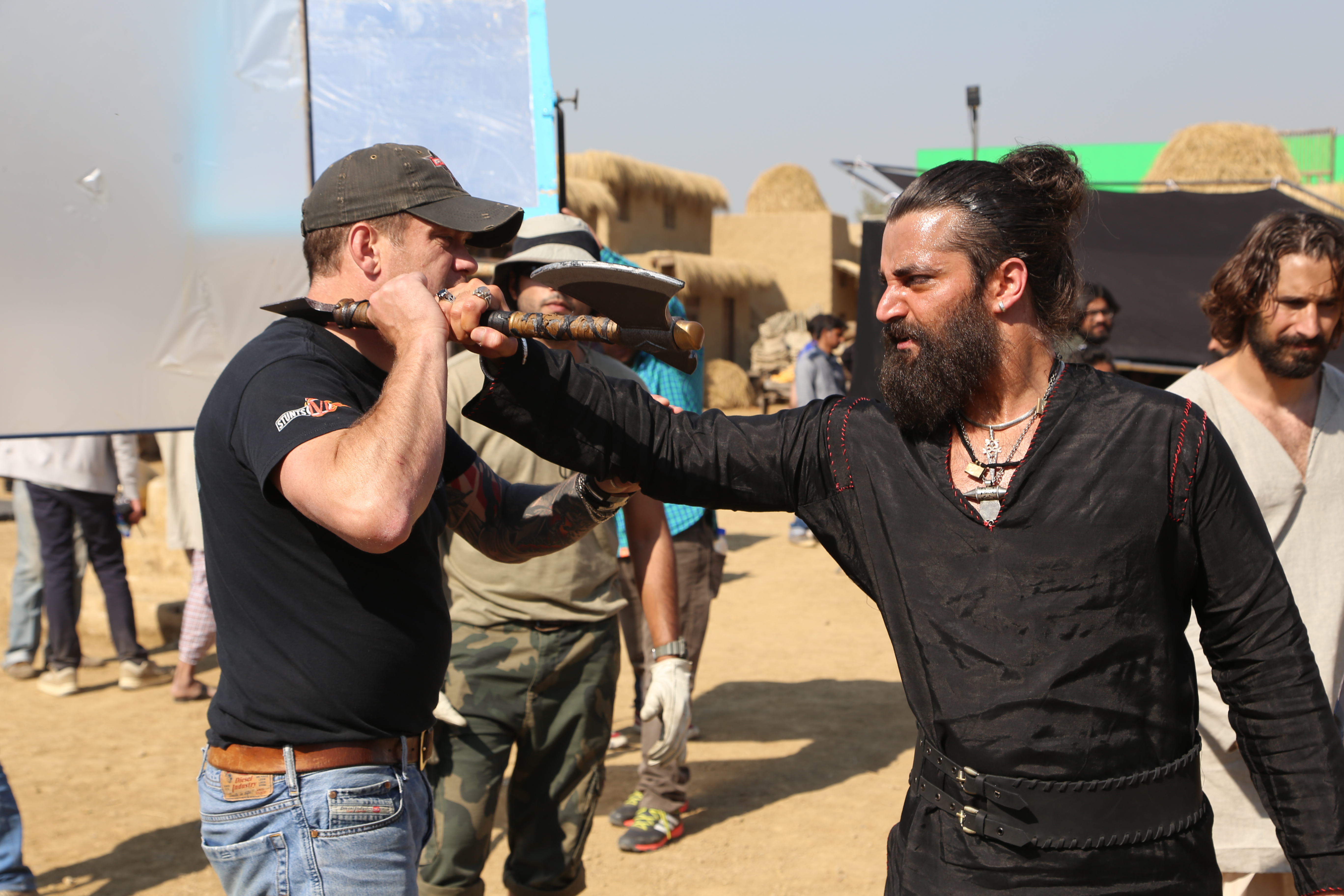 Hamza Abbasi, who plays the main antagonist Noori Natt, behind-the-scenes of The Legend of Maula Jatt [Khurram Malik]