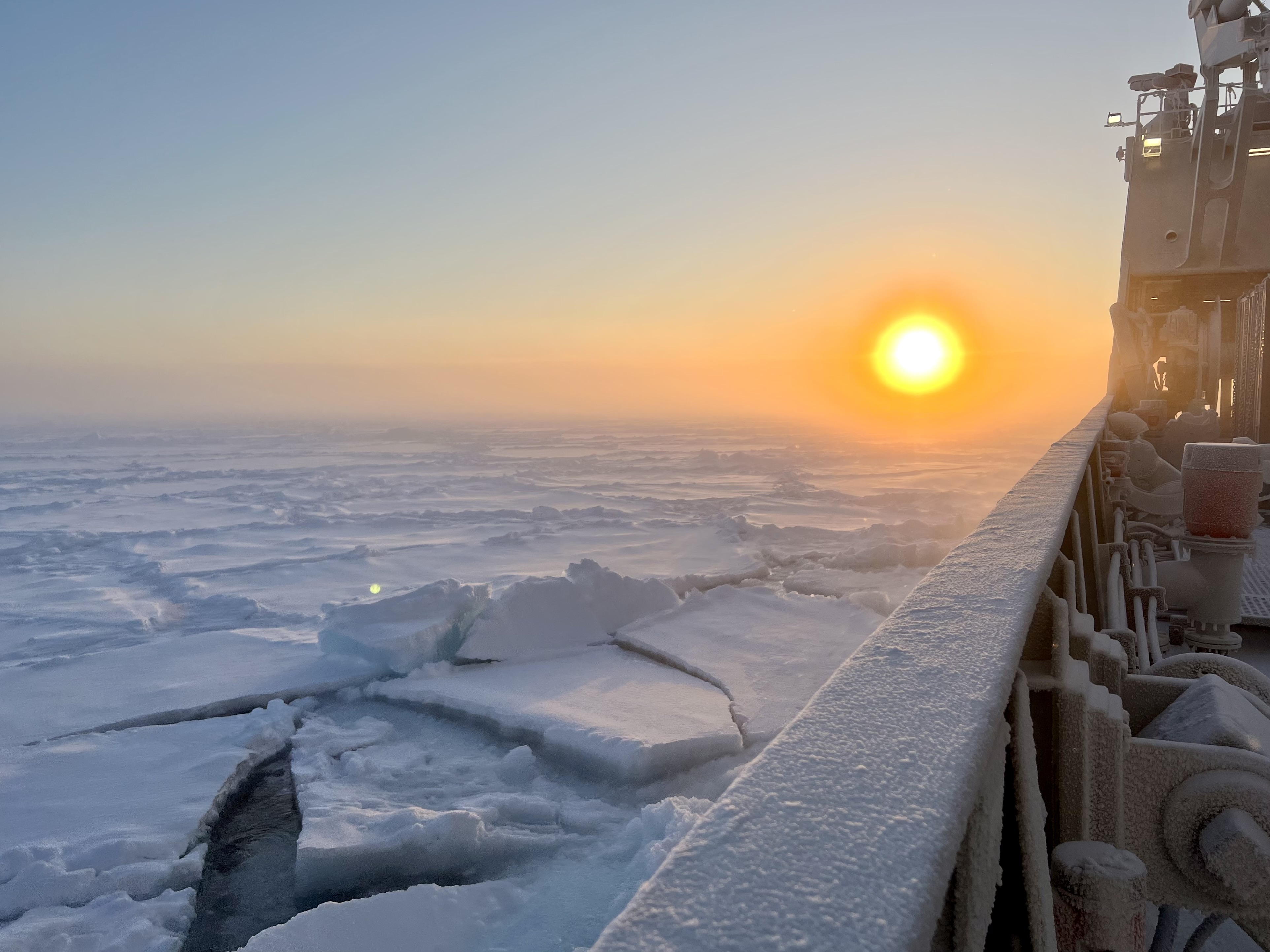 The ghostly mist rising from the Barents sea ice in this photo, seen from the deck of an icebreaker, is what Isaksen calls "sea smoke. It illustrates the heat exchange between the relatively warm ocean and cold atmosphere, a significant process for the severe warming over Svalbard and the Barents area."