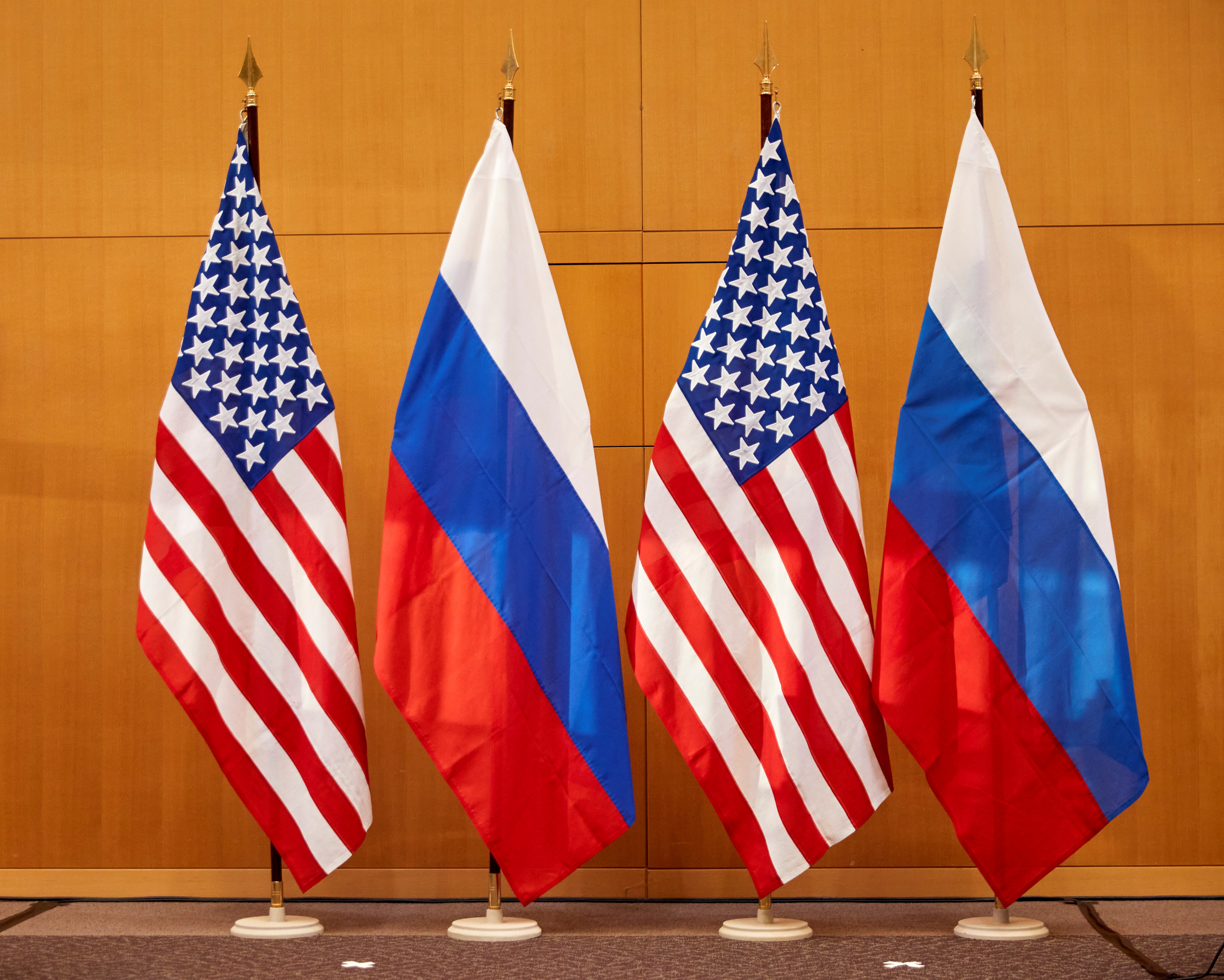 Russian and U.S. flags