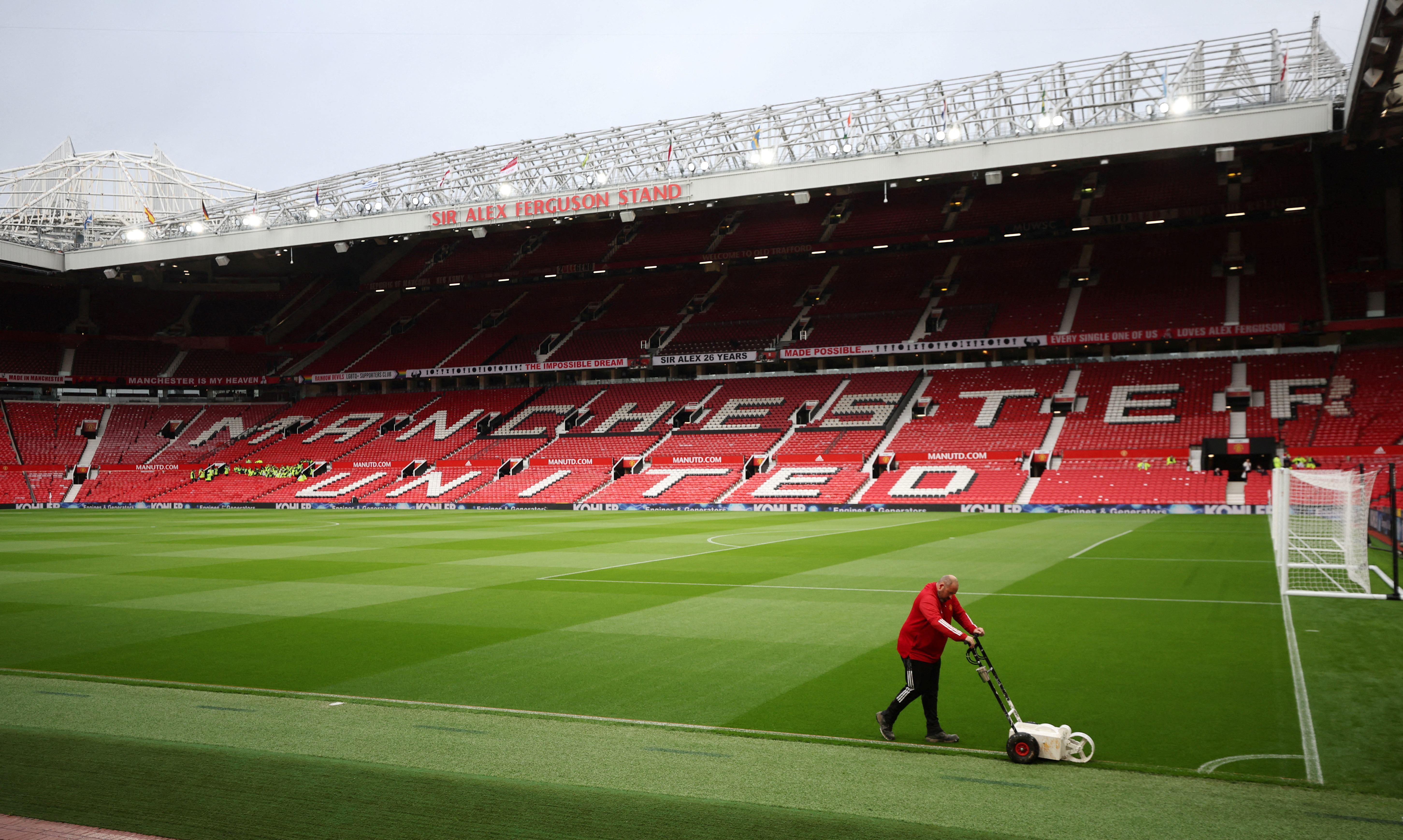 FILE PHOTO: Soccer Football - Premier League - Manchester United v Liverpool - Old Trafford, Manchester, Britain - August 22, 2022 General view inside the stadium before the match REUTERS/Phil Noble EDITORIAL USE ONLY. No use with unauthorized audio, video, data, fixture lists, club/league logos or 'live' services. Online in-match use limited to 75 images, no video emulation. No use in betting, games or single club /league/player publications. Please contact your account representative for further details./File Photo